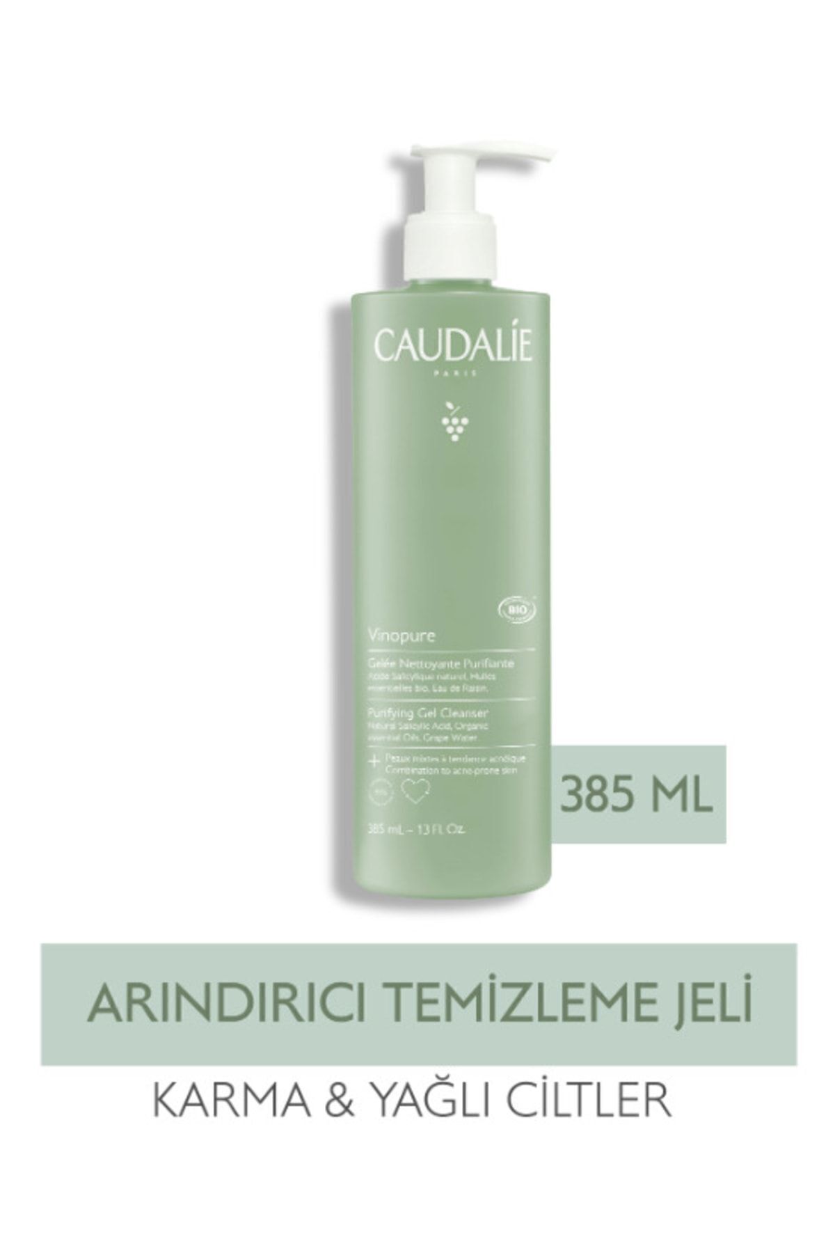 سرم پوست ژل پاک کننده وینپور 385 میل Caudalie