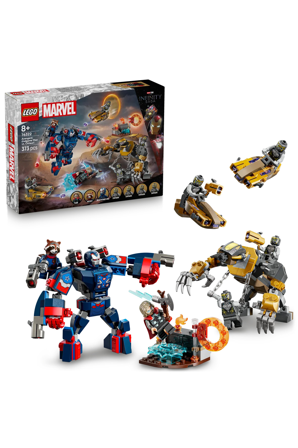 لگو و اسباب بازی های ساخت محور ® ǀ MARVEL AVENGERS: ENDGAME THOR VS. CHITAURI 76322 8+ TOY BUILDING SET 373P اورجینال LEGO
