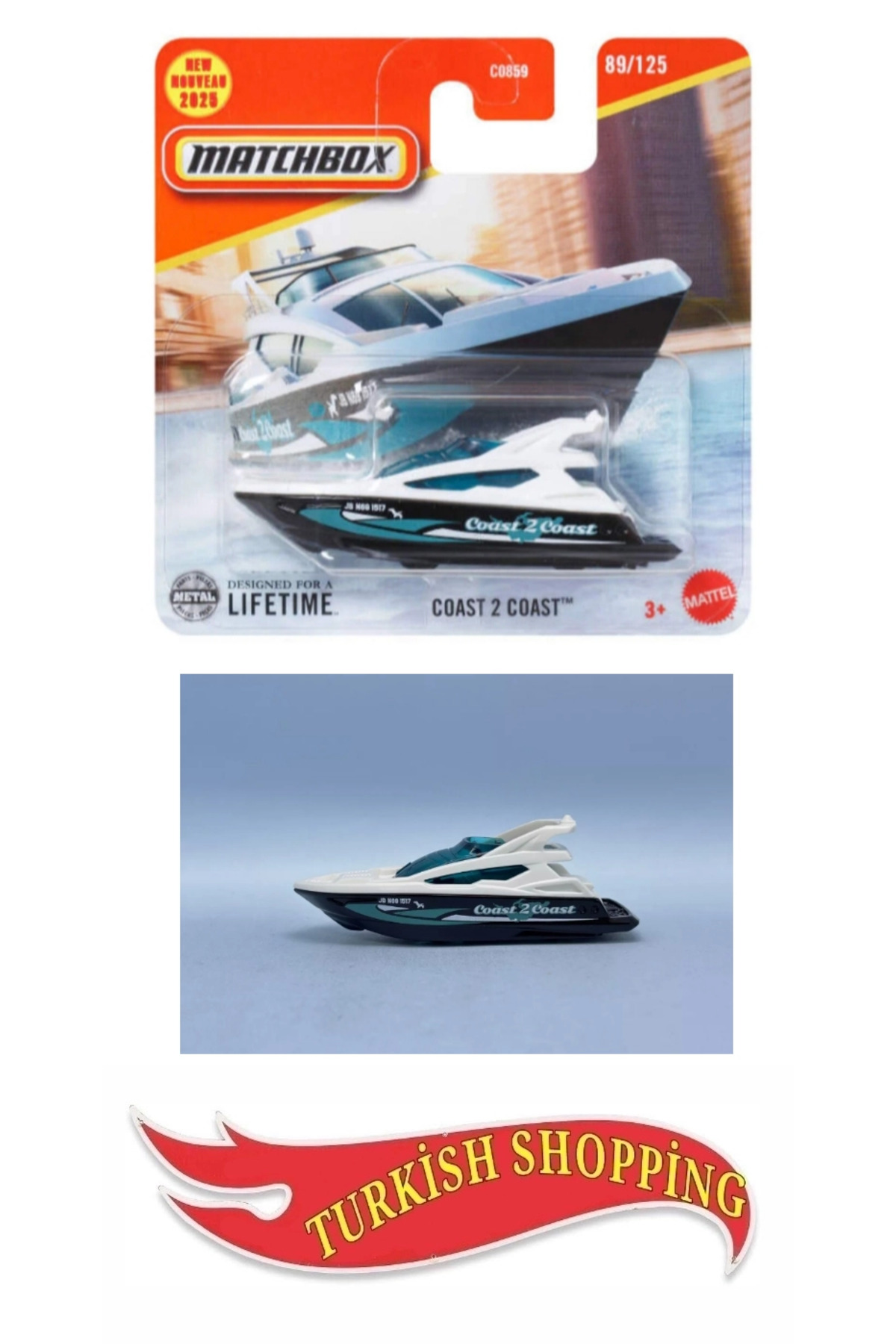 ماشین اسباب بازی MATCHBOX 1:64 SCALE COAST 2 YACHT از ترکیه HOT WHEELS