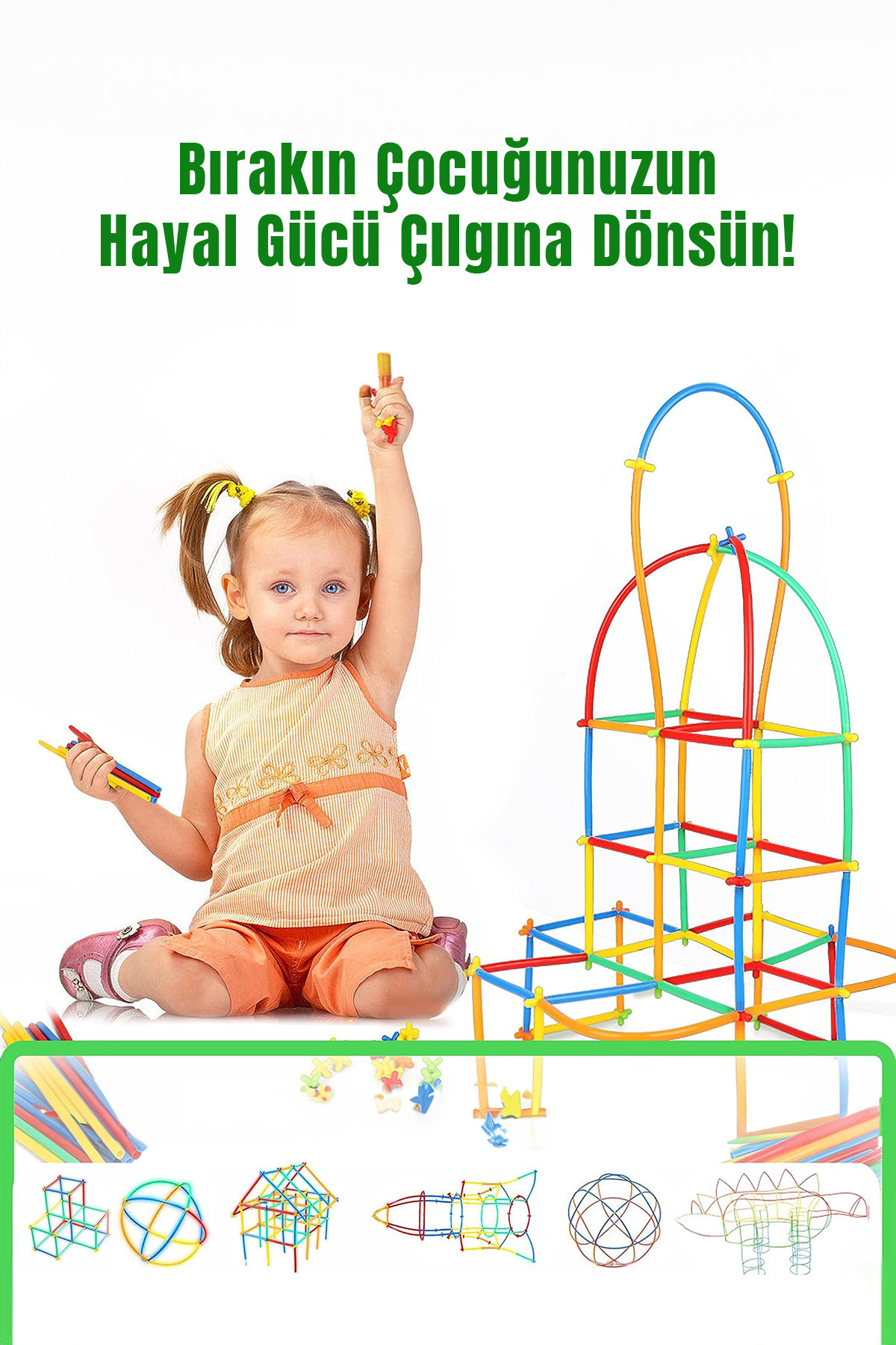 لگو و اسباب بازی های ساخت محور BAMBOO STICK TOY 600 PIECES ساختمان حافظه آموزشی رشد هوش کودکان از ترکیه Fresh Moon