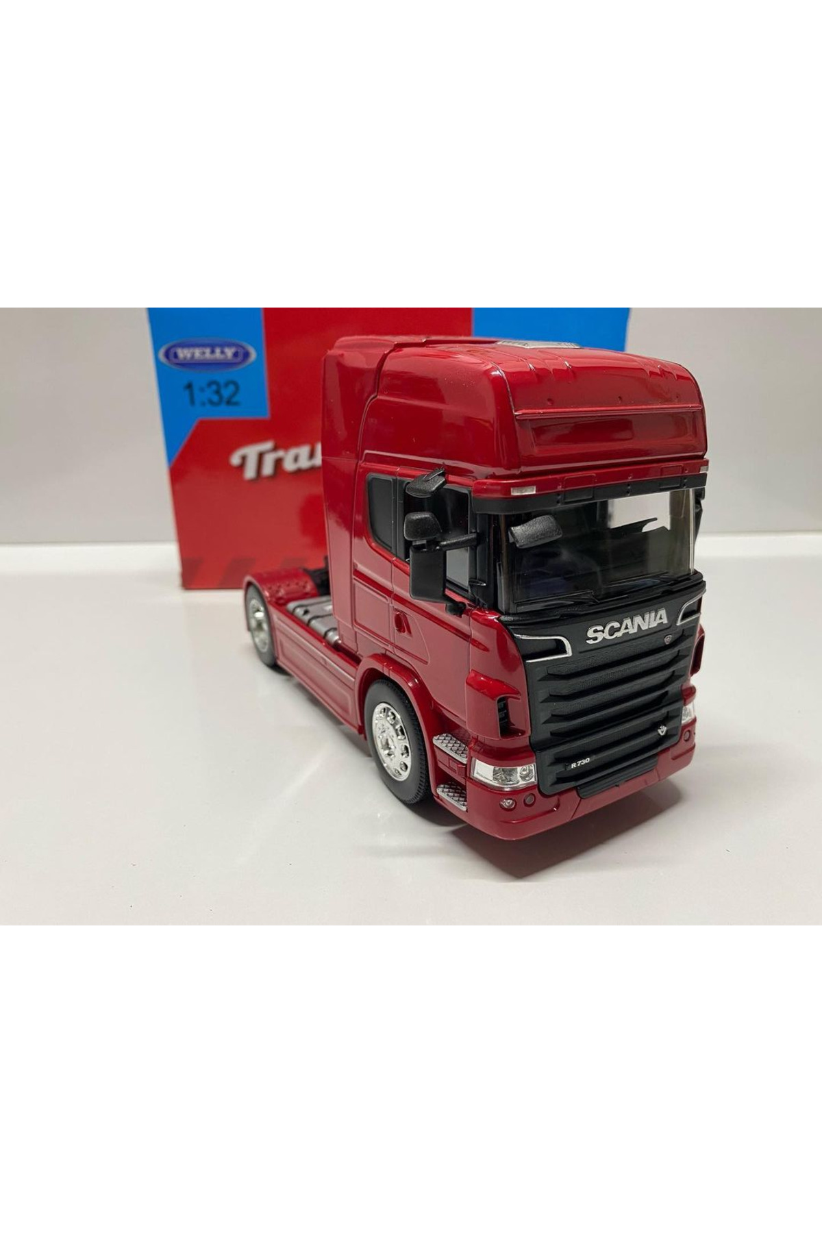 مدل خودرو کامیون فلزی تک محور SCANIA V8 R730 با نام تجاری WELLY 1.32 SCALE اورجینال WELLY