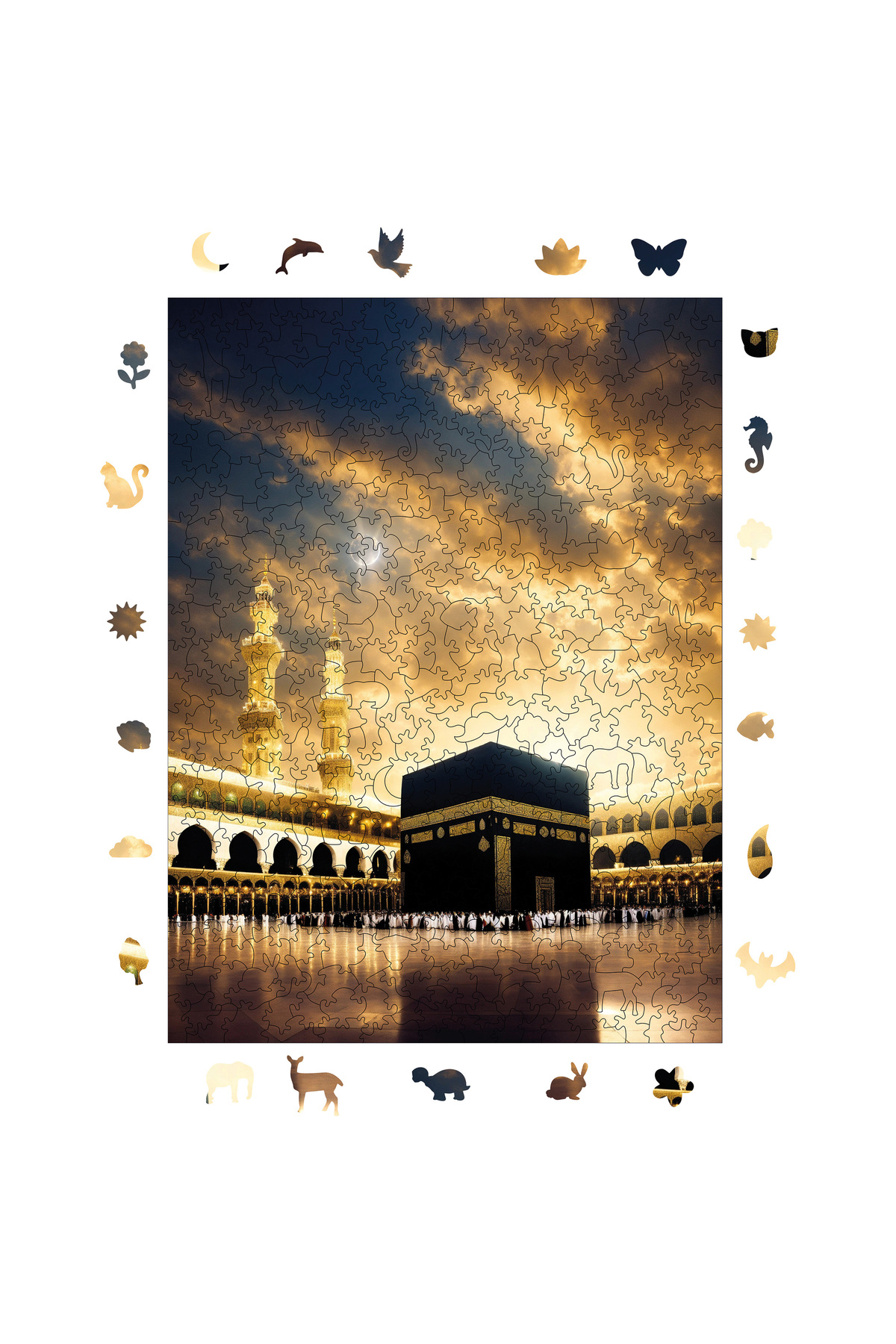 پازل چوبی کعبه قبله دلها 450 قطعه 29X39 سانتی متر WePuzzleUp