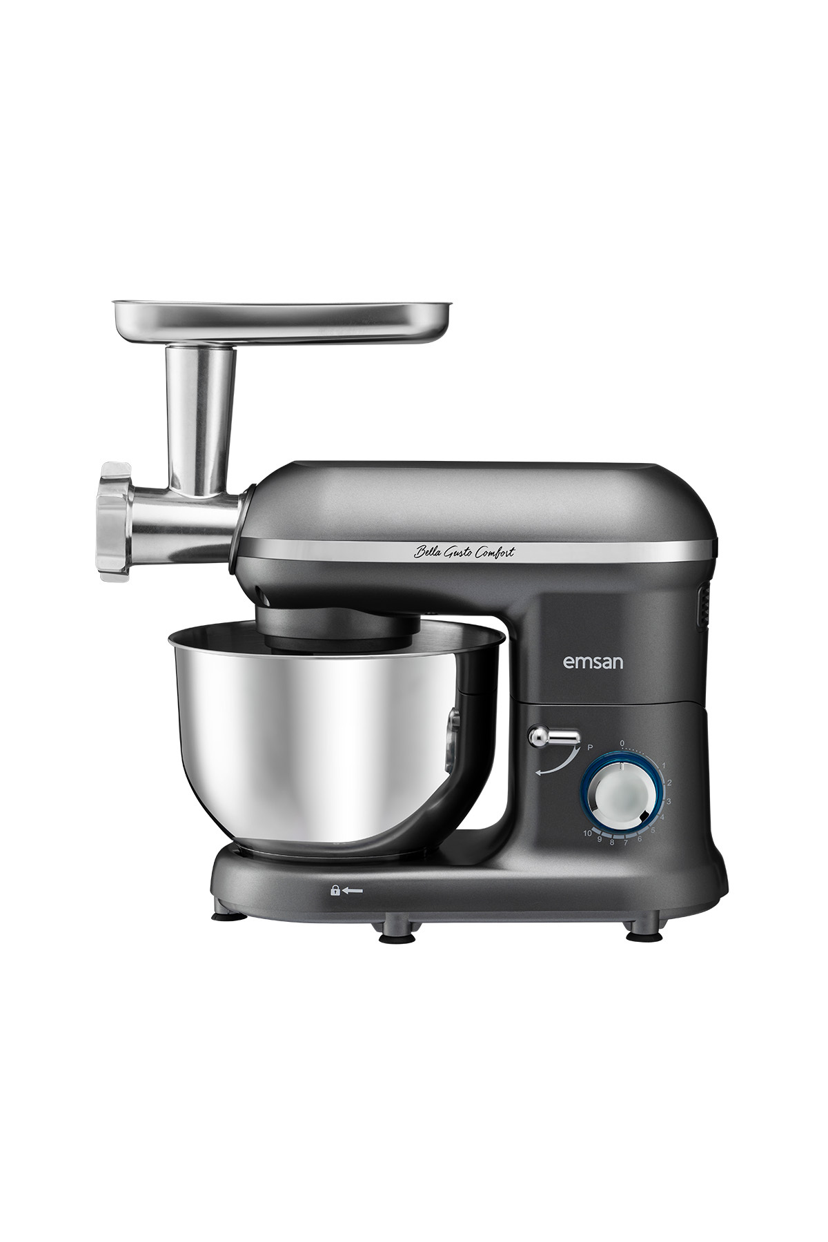 میکسر و ست پایه کامفورت BELLA GUSTO GREY 1300W 5,5L اورجینال Emsan