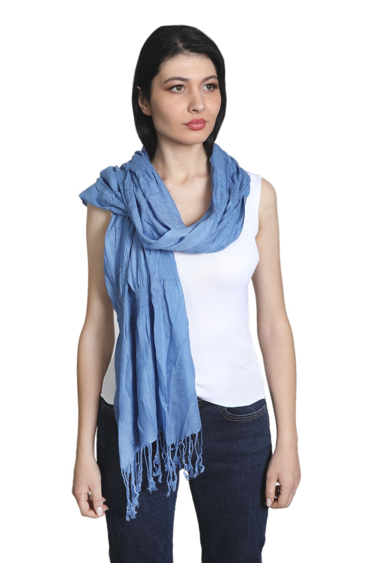 شال نخی آبی میستیک Mystic مدل MS-292 زنانه