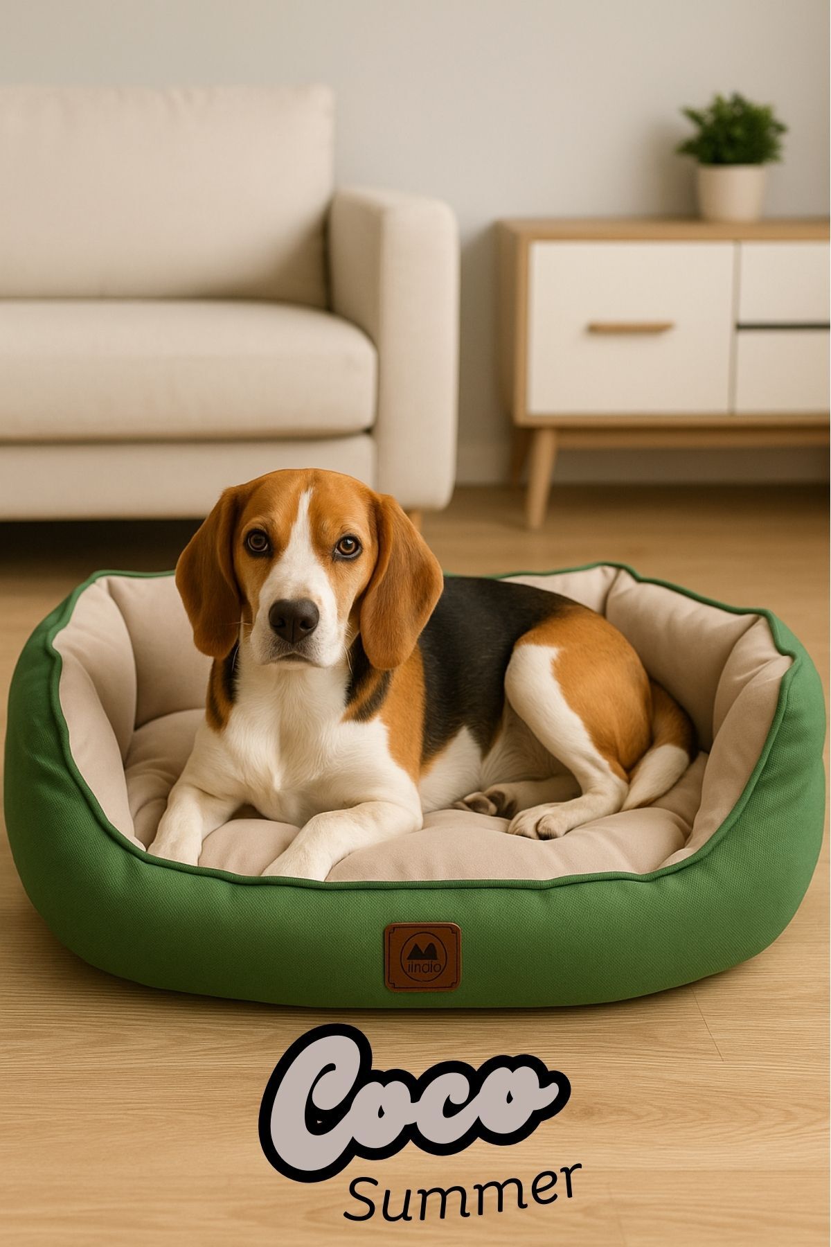 جای خواب بالشتی گربه و سگ جنگولیکا پت پروداکتس Jungolica Pet Products Coco Summer مدل JPP74، پارچه تابستانی، کف ضدلغزش، خاکی