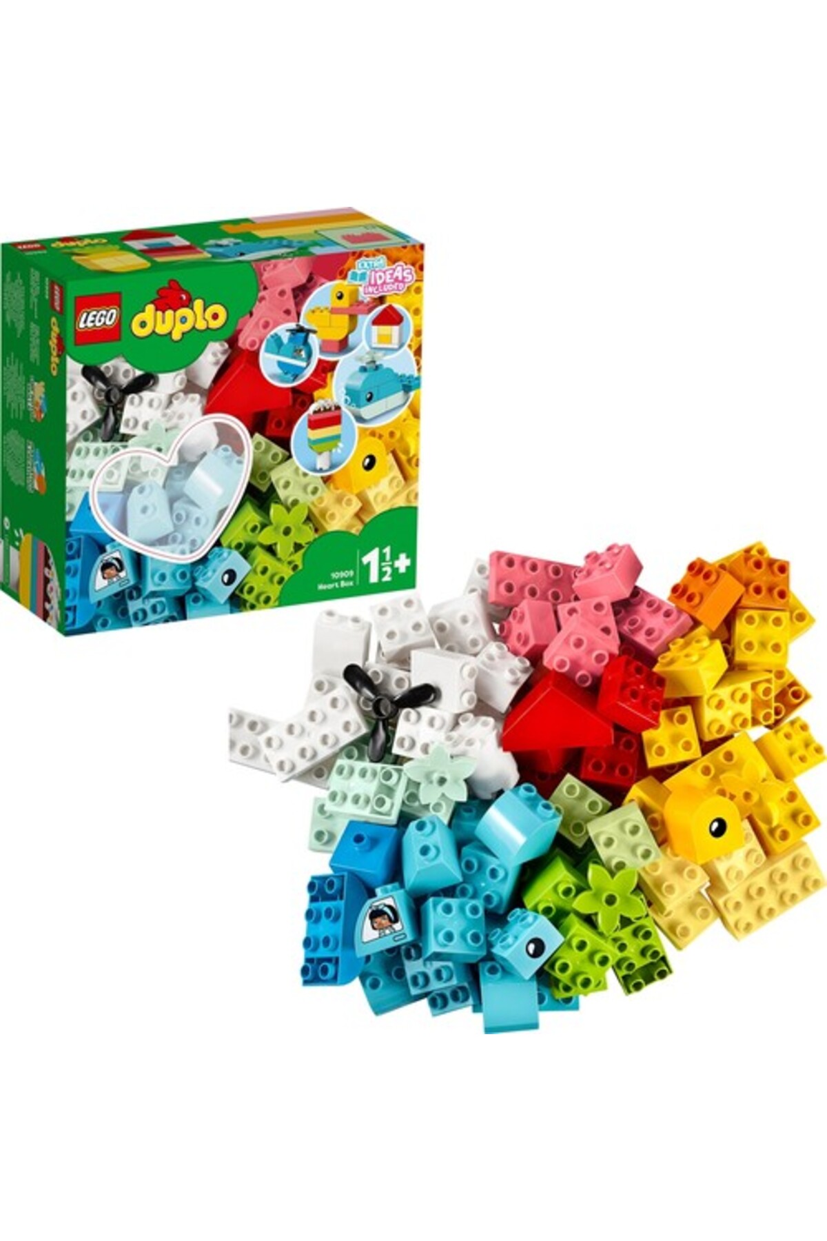 LEGO جعبه قلب کلاسیک DUPLO® 10909 مجموعه اسباب بازی ساخت و ساز توسعه‌ای برای پیش دبستانی (80 قطعه)