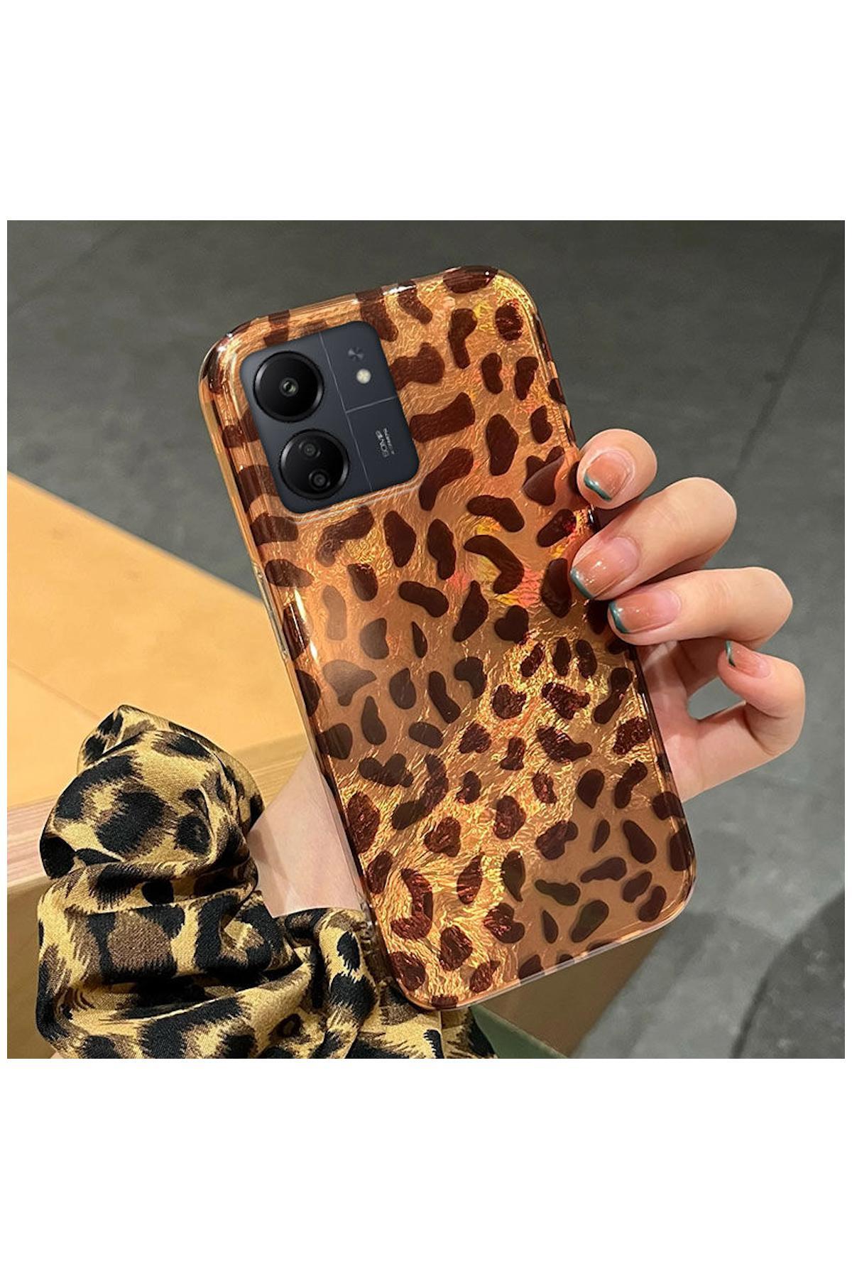 کاور و قاب کیس سازگار شیائومی POCO C65 ZEBANA LUXE LEOPARD SILICONE CASE DESERT TITANIUM اورجینال Zebana