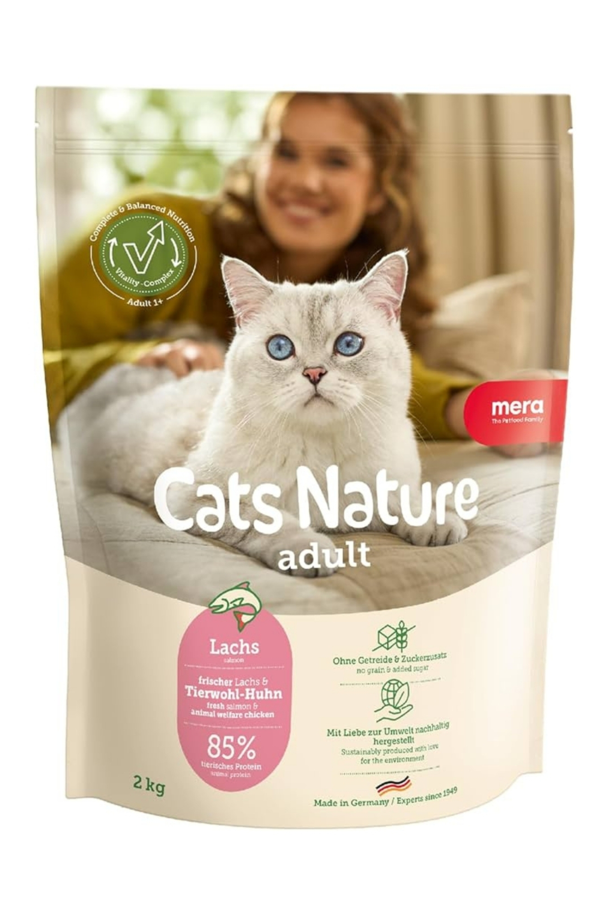 غذای خشک گربه بالغ بدون غلات با سالمون مرا Mera The Petfood Family، سری آل کتس All Cats، ۱۰ کیلوگرم