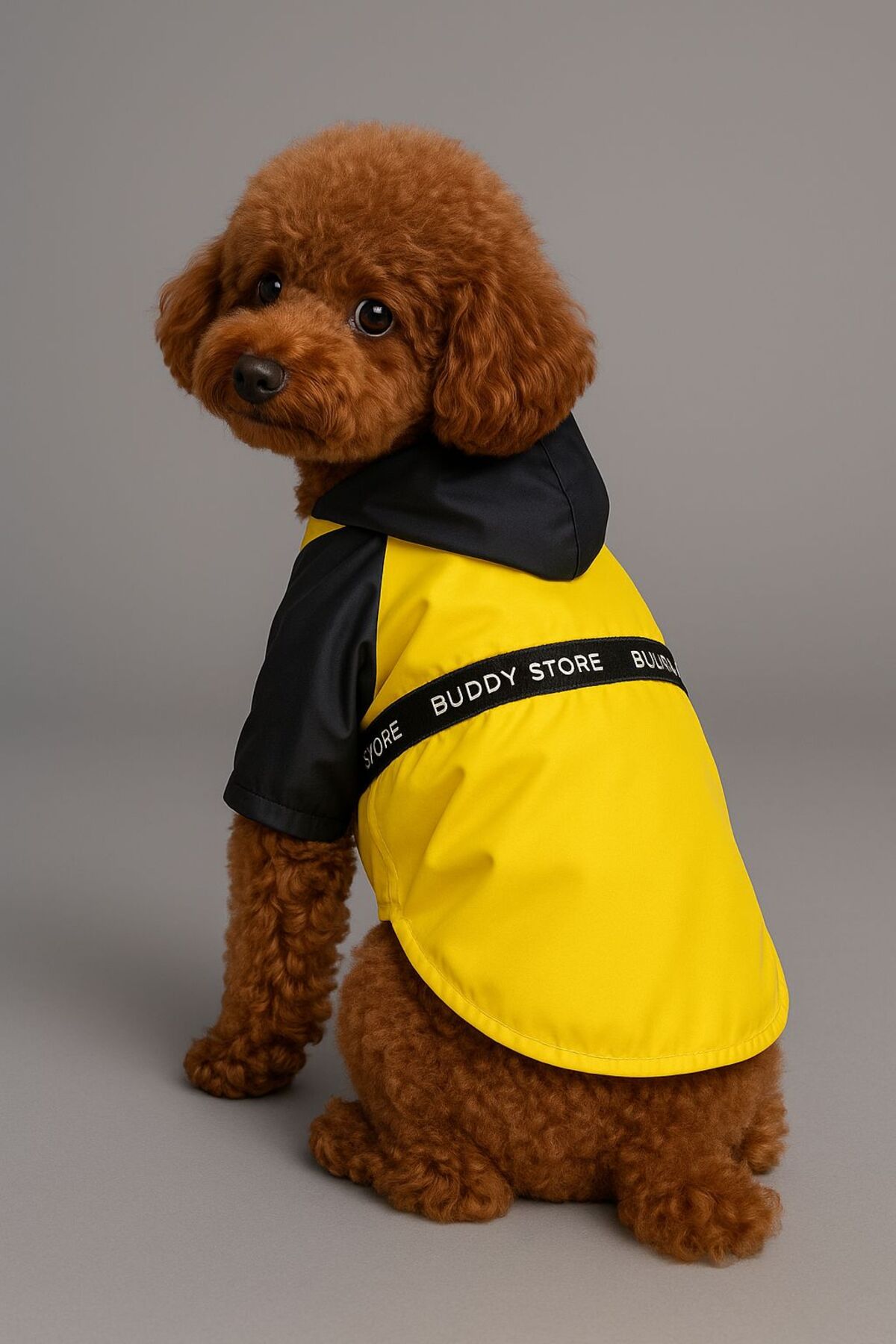 بارانی ضدآب سگ بادی استور Buddy Store Premium «Stormy Walk»، مجموعه Wild Buddy Edition، زرد