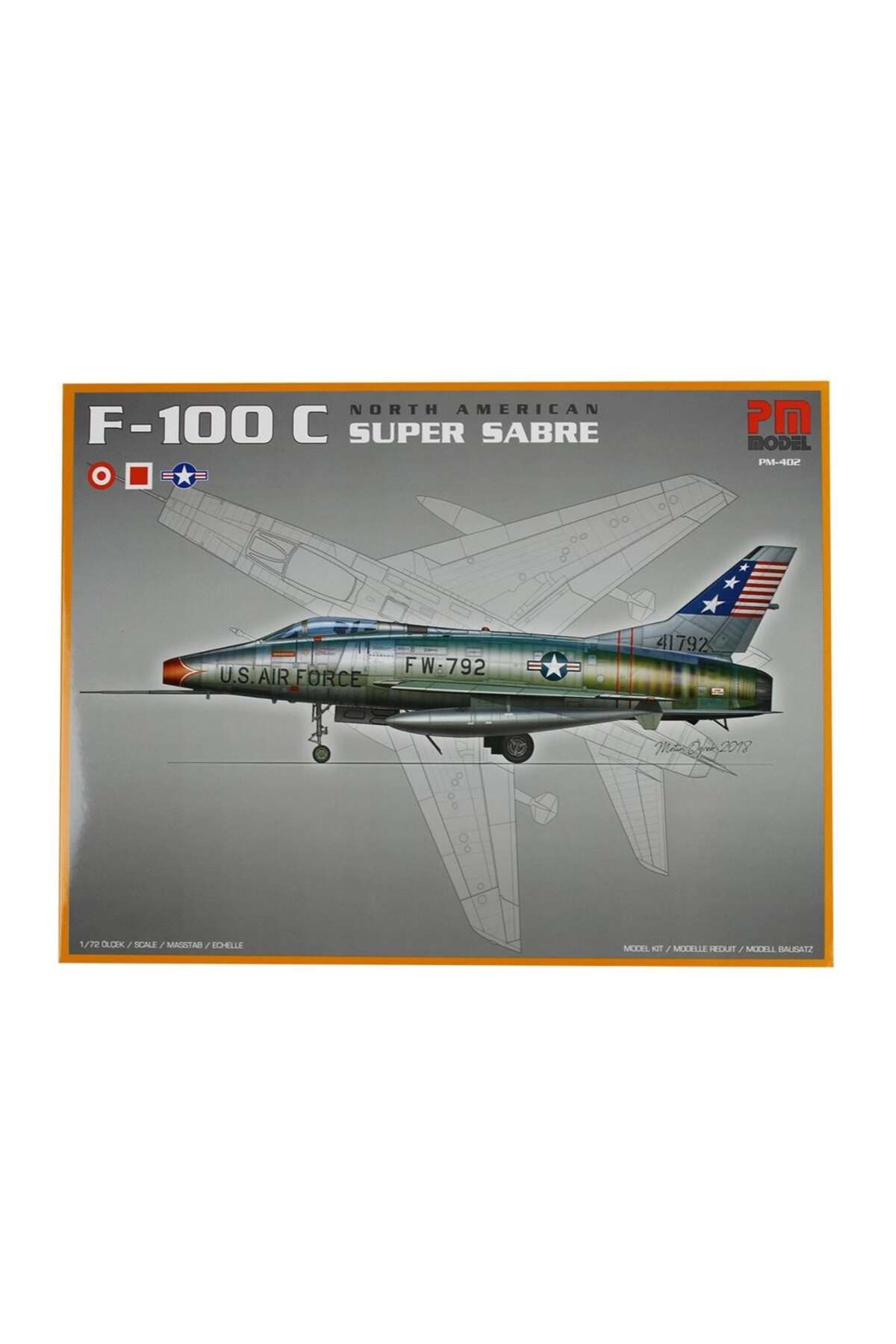 مدل خودرو 402 1 72 آمریکای شمالی F 100 C SUPER SABER جنگنده بمب افکن پلاستیکی جدا شده اورجینال Genel Markalar