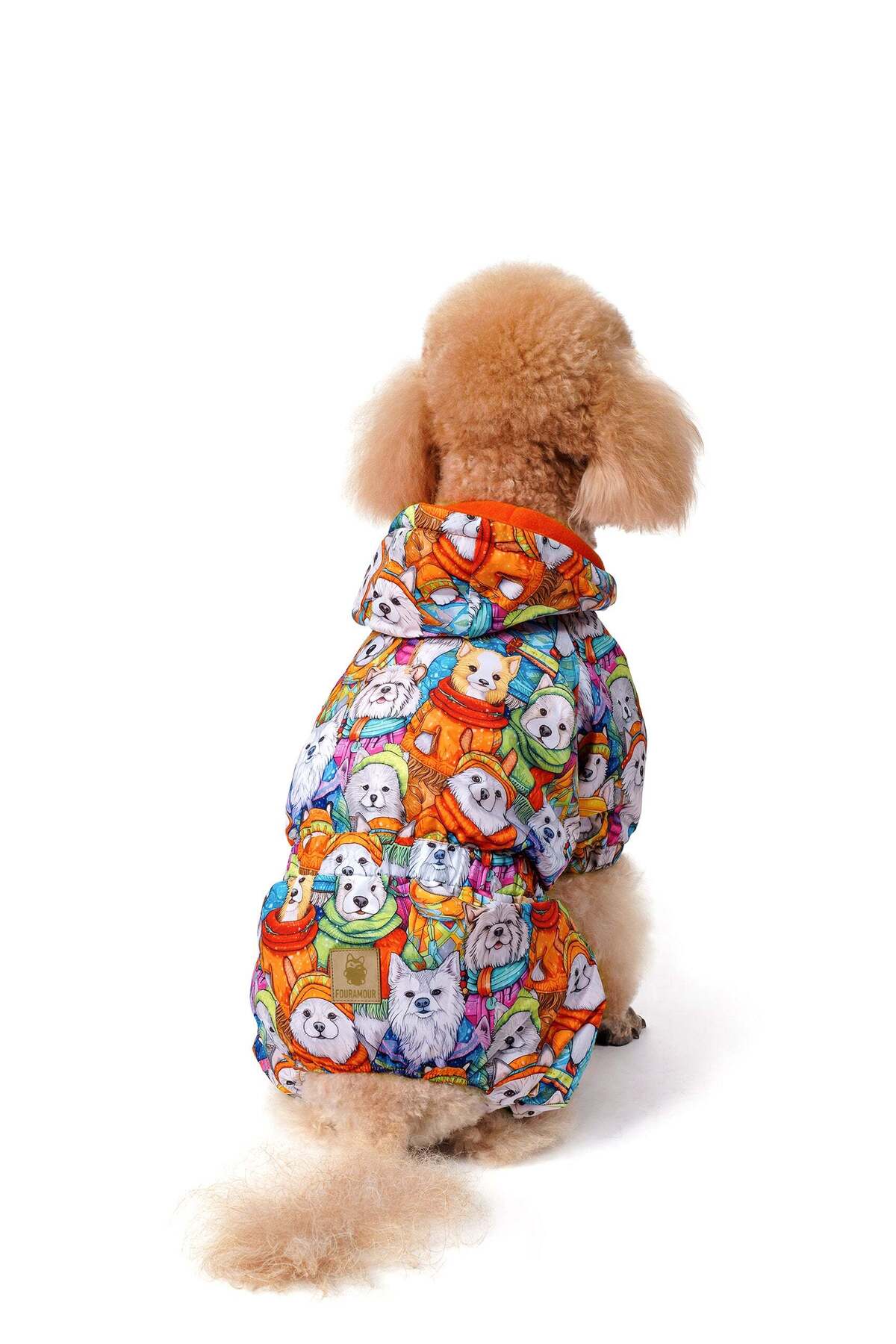 سرهمی سگ فورامور fouramour طرح Happy Winter Dogs با آستر پولار، مدل UDOWD17010 نارنجی