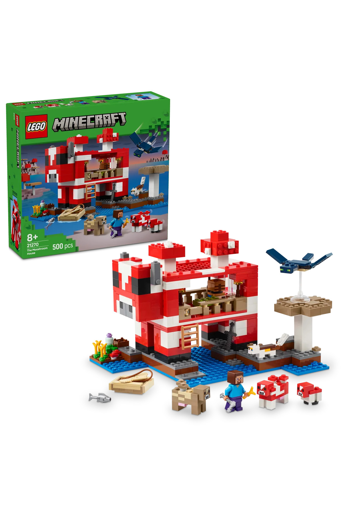 لگو و اسباب بازی های ساخت محور ® MINECRAFT® MOOSHROOM HOUSE 21270 مجموعه ساختمانی خلاقانه اسباب‌بازی برای کودکان 8+ 500P اورجینال LEGO