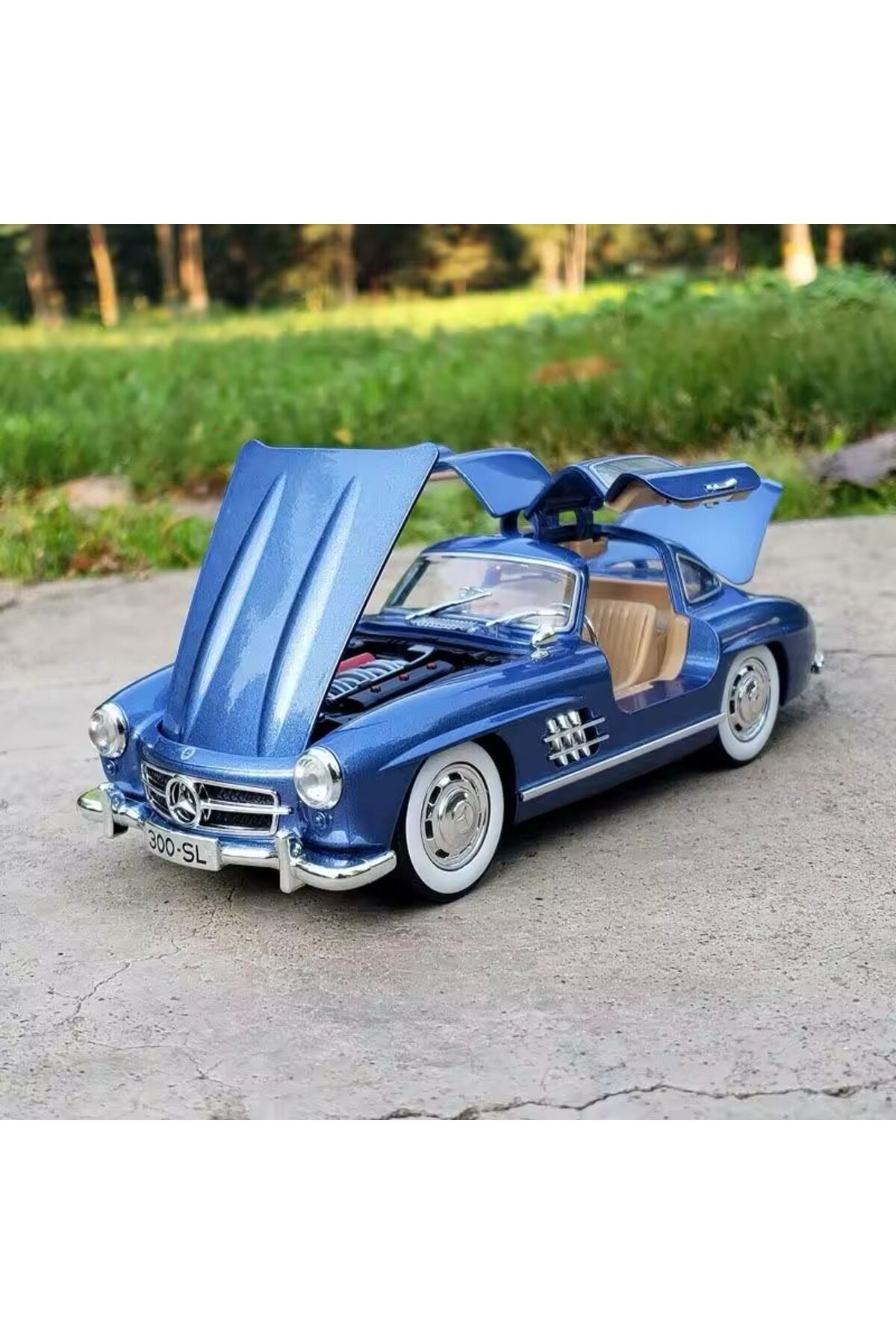 مدل خودرو MERCEDES BENZ 300 SL BLUE 1954 MODEL CLASSIC CAR 1 24 SCALE 300SL از ترکیه scntoys