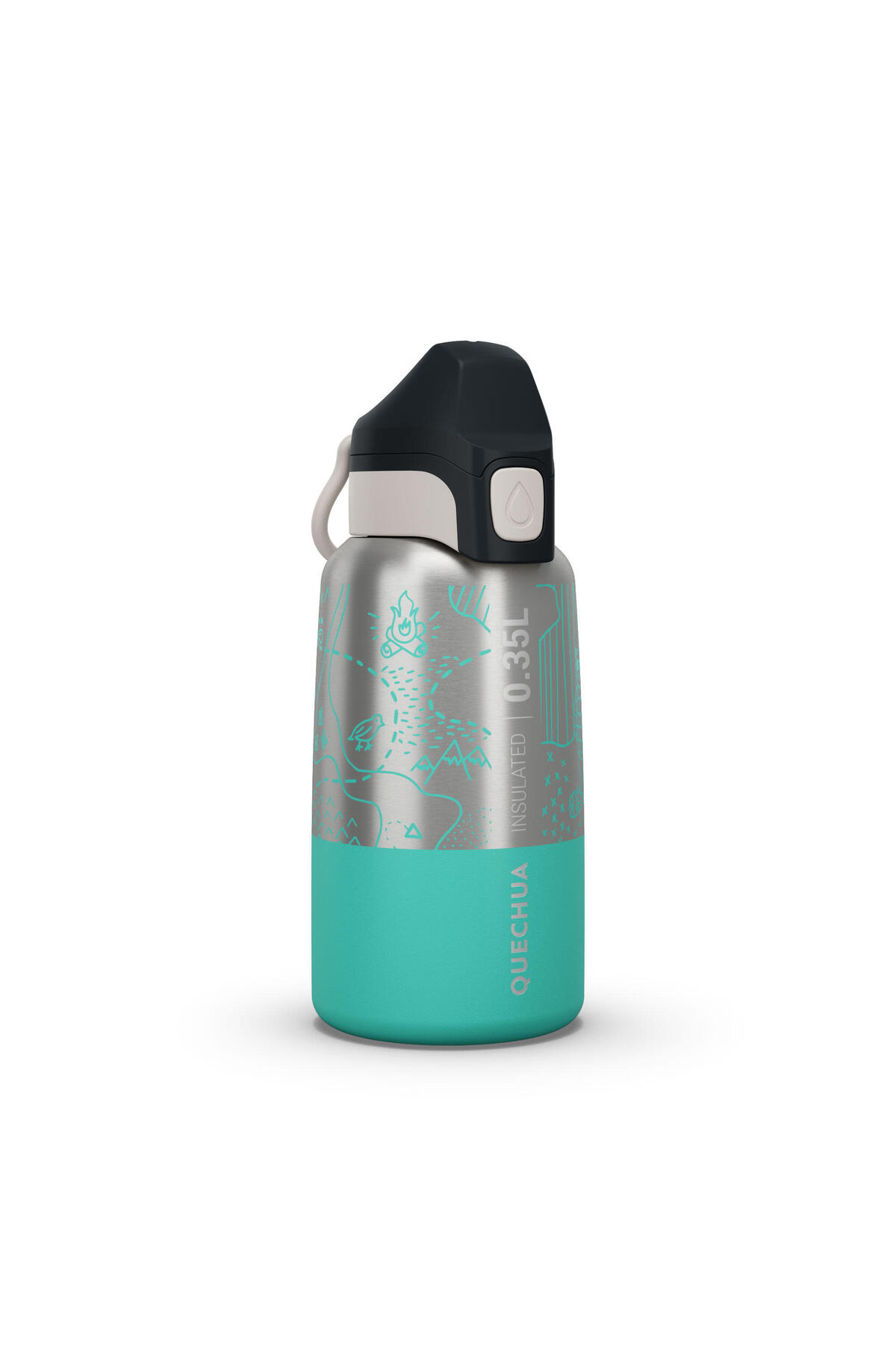 فلاسک قمقمه از جنس استنلس استیل کودکان در فضای باز QUECHUA 0,35 L آبی اورجینال Decathlon