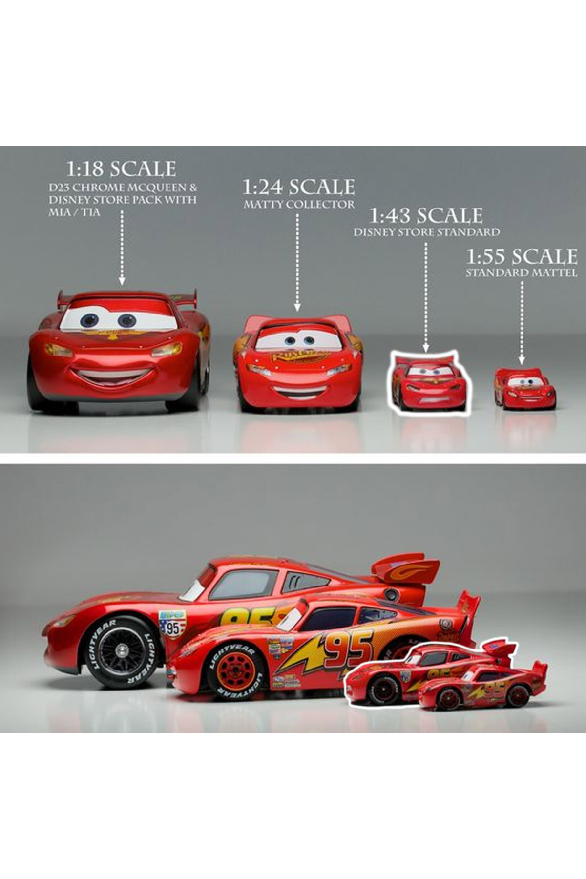 مدل خودرو سری HOT RODDIN: DISNEY CARS MCQUEEN AND THE KING مجموعه ماشین فلزی 11 سانتی متری اورجینال DİSNEY