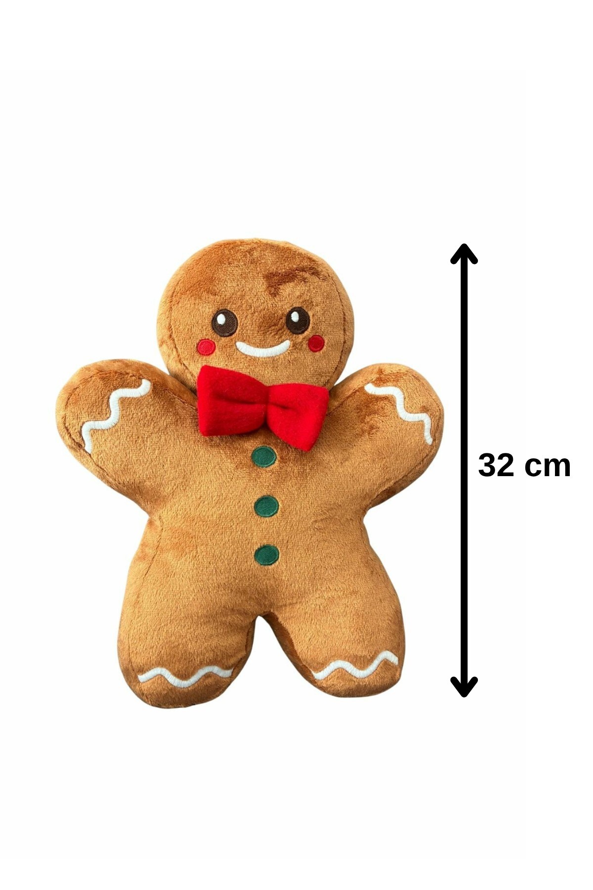 اسباب بازی های پشمی بالش GINGERBREAD MAN PLUSH, SLEEPING COMPANION کریسمس TOY پارچه پر تایلندی 32 سانتی متر eco sepet