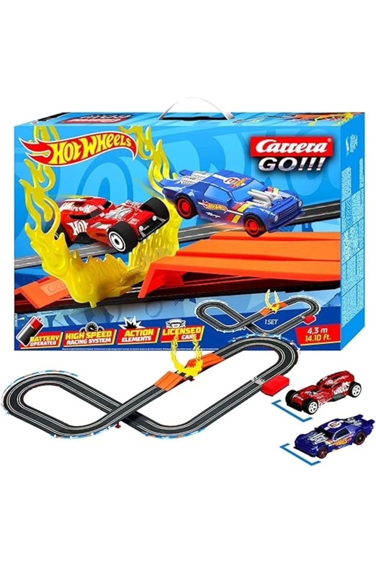 قطار و راه آهن اسباب بازی پیست مسابقه 4.3 متری CARRERA GO از ترکیه HOT WHEELS