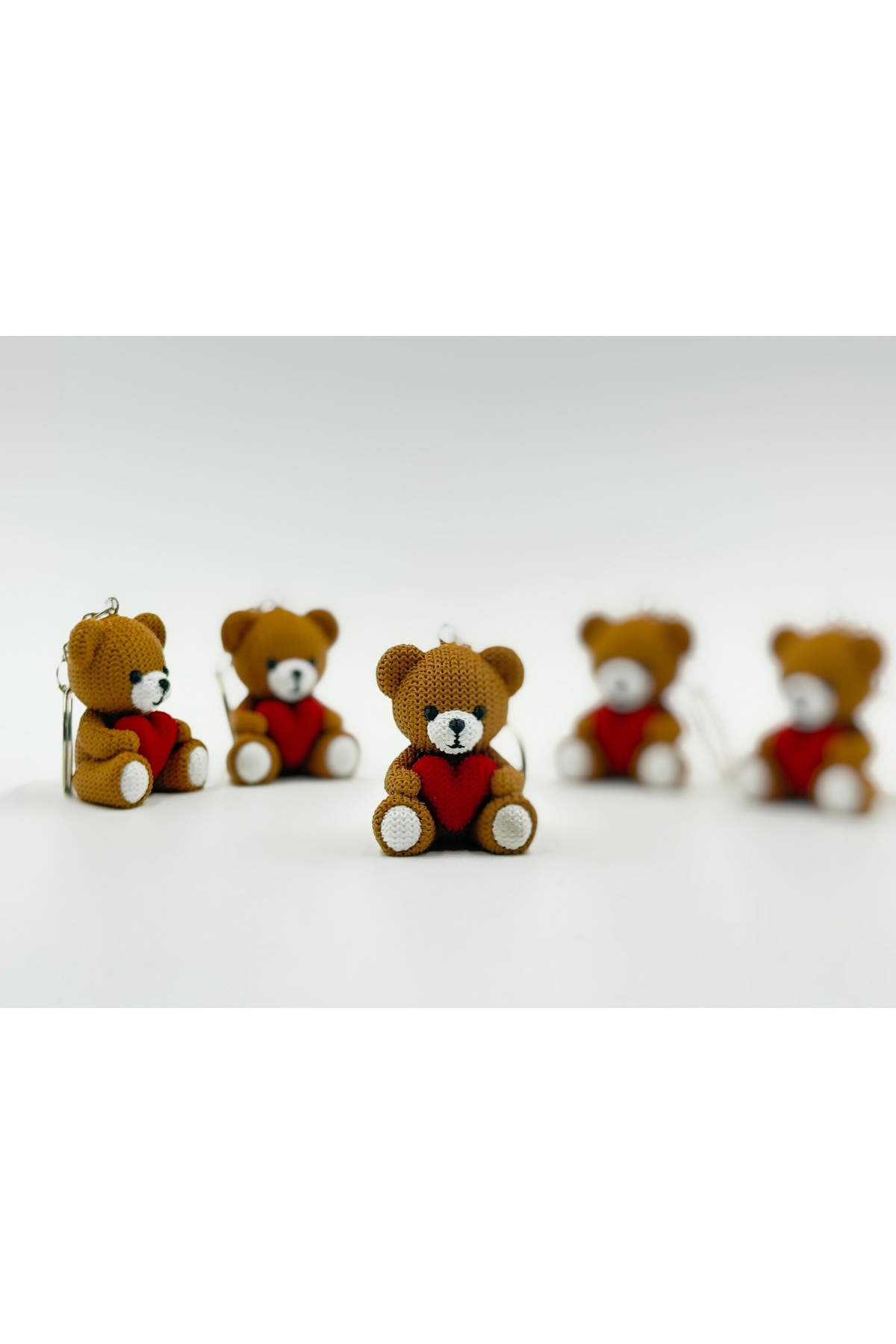 جلیقه کلید جاکلیدی طرح دار بافتنی با خرس نگهدارنده قلب BSBijuterii