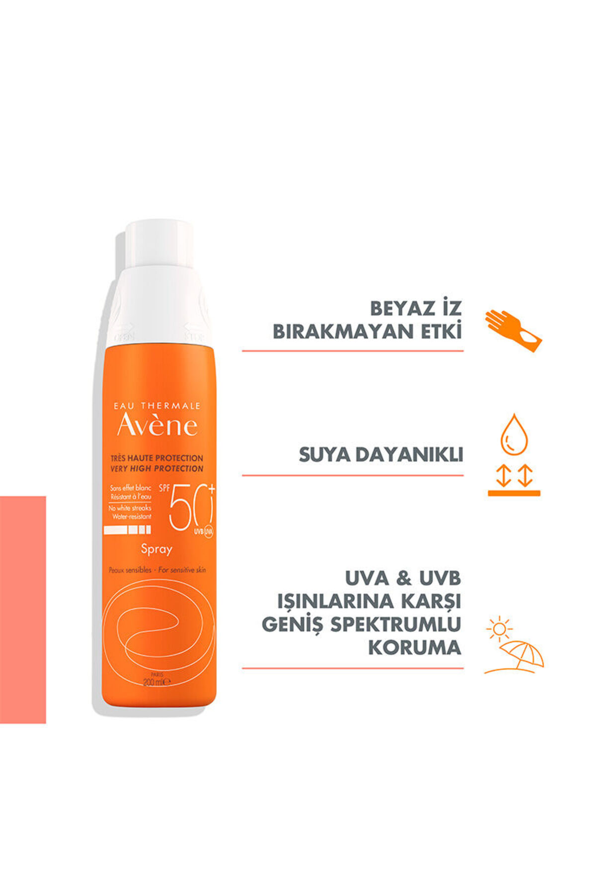 کرم ضد آفتاب بدن SUN SPRAY SPF50+ 200ML اورجینال Avene