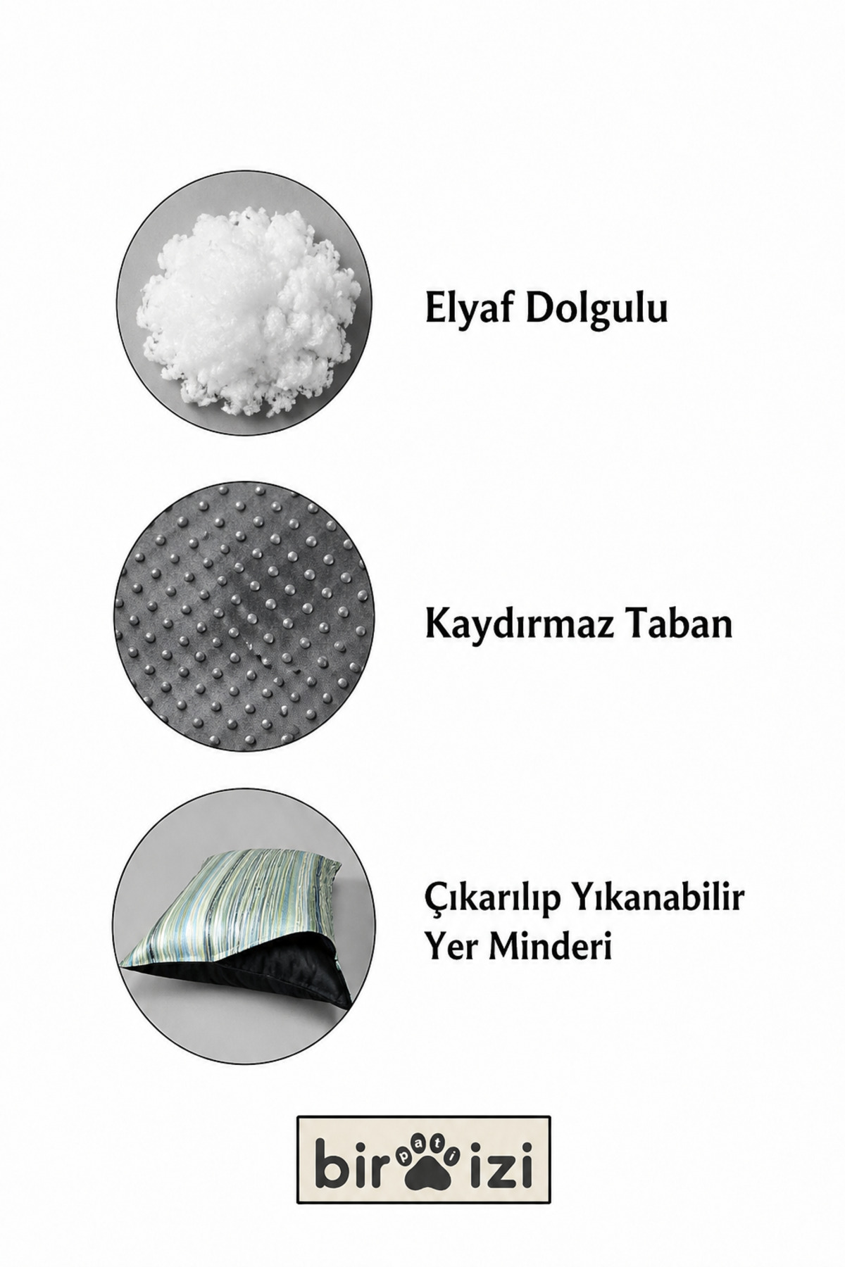 تخت زمینی سگ و گربه بیر پاتی ایزی Bir Pati İzi با روکش قابل شست‌وشو چندرنگ