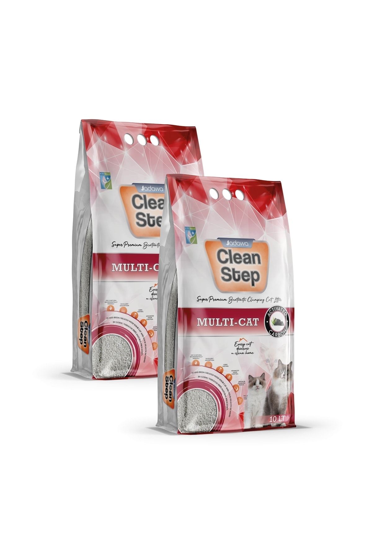 خاک گربه بنتونیتی جاداوا Jadawa Clean Step، کربن فعال، ۲ بسته ۱۰ لیتری