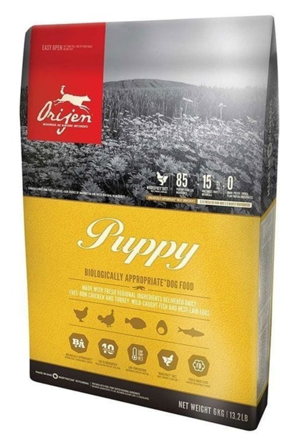 غذای خشک توله‌سگ اوریجن Orijen Puppy، بدون غلات و با طعم مرغ، ۲ کیلوگرم