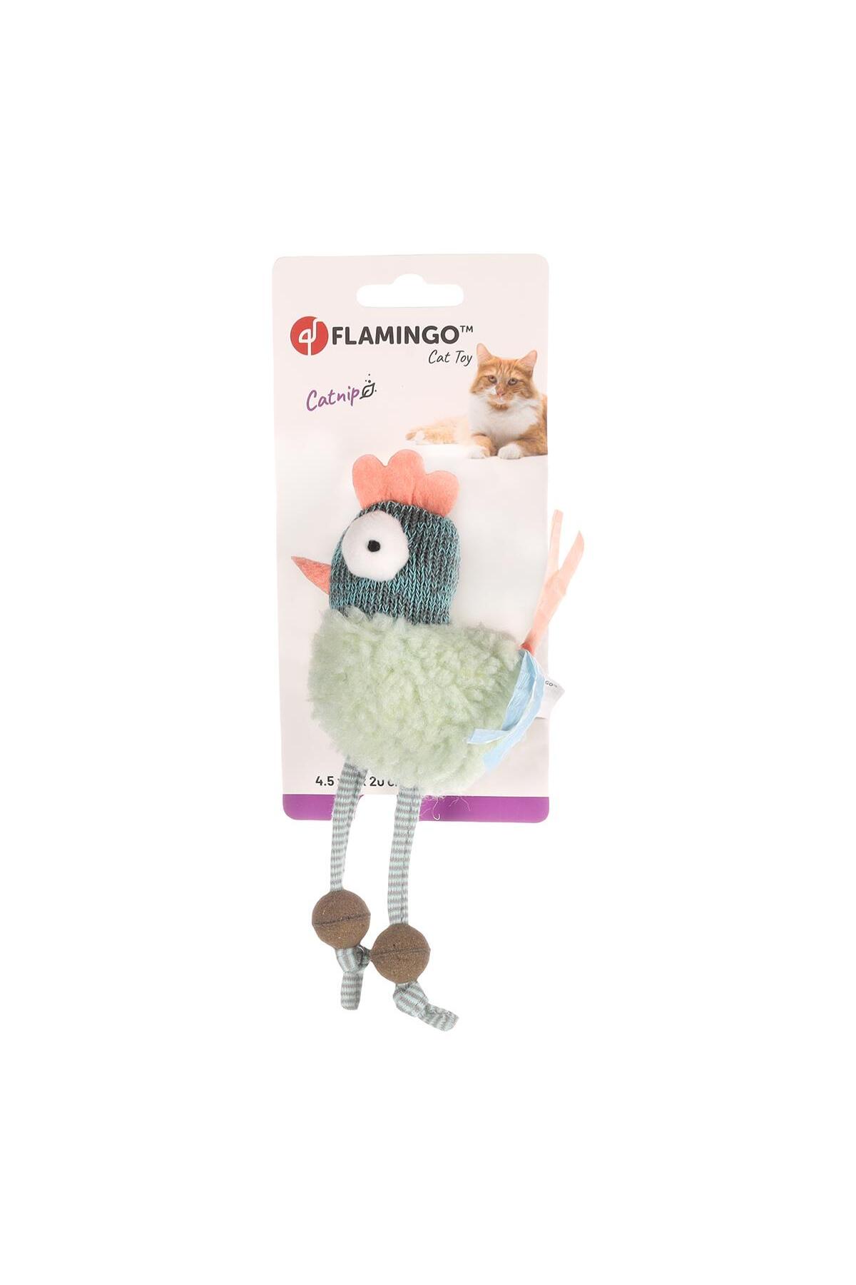 اسباب‌بازی گربه به شکل مرغ از پولیش و حاوی کت‌نیپ، سبز، فلامینگو Flamingo