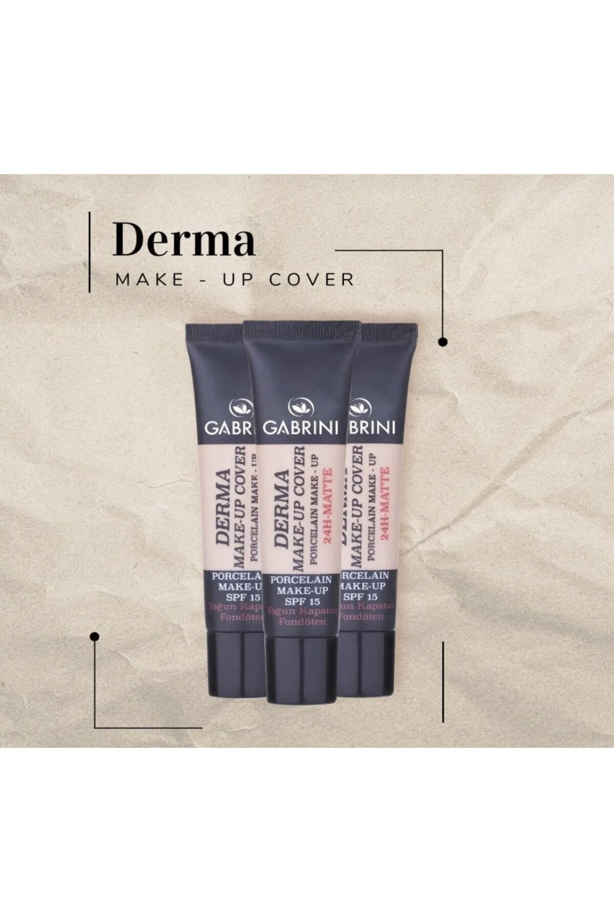کرم پودر DERMA MAKE UP COVER FOUNDATION CONEALER فشرده 101 Gabrini