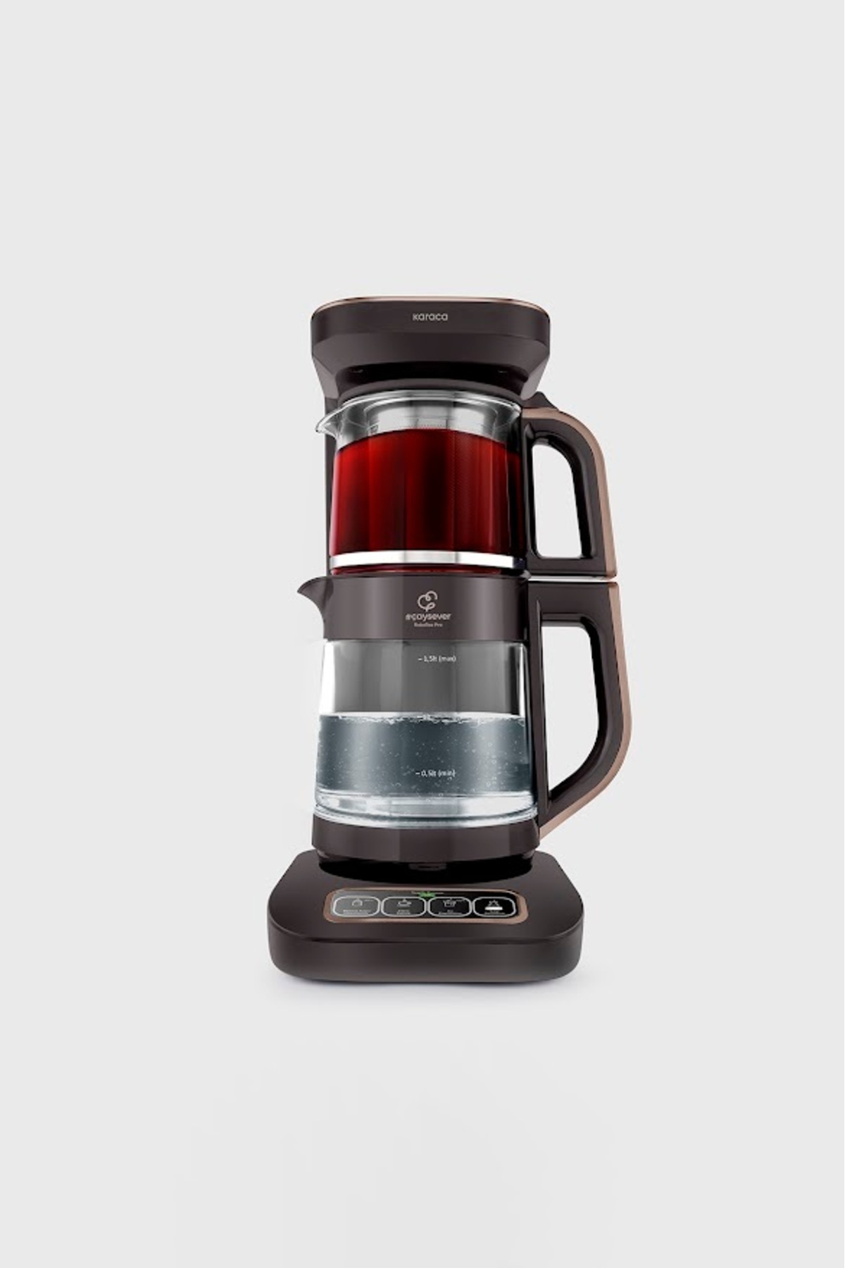 چای ساز عاشق ROBOTEA PRO 4 در 1 لیوان قهوه ای گردویی اورجینال Karaca