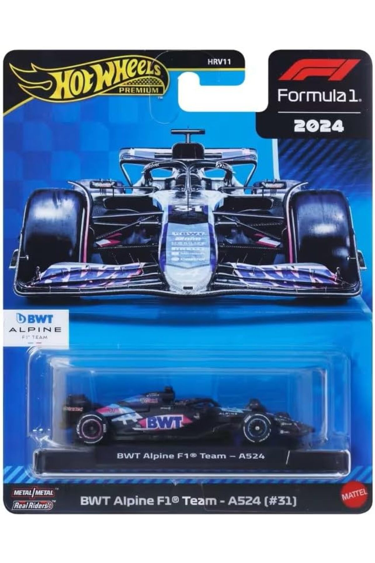 ماشین اسباب بازی پک تک مسابقه فرمول 1 پریمیوم HRV11 تیم JBM09 BWT ALPINE F1 – A524 31 از ترکیه HOT WHEELS