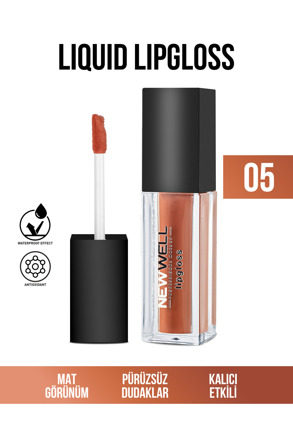 رژ لب مایع مات نیو ول شماره 05 - New Well Liquid Matte Lipgloss 05