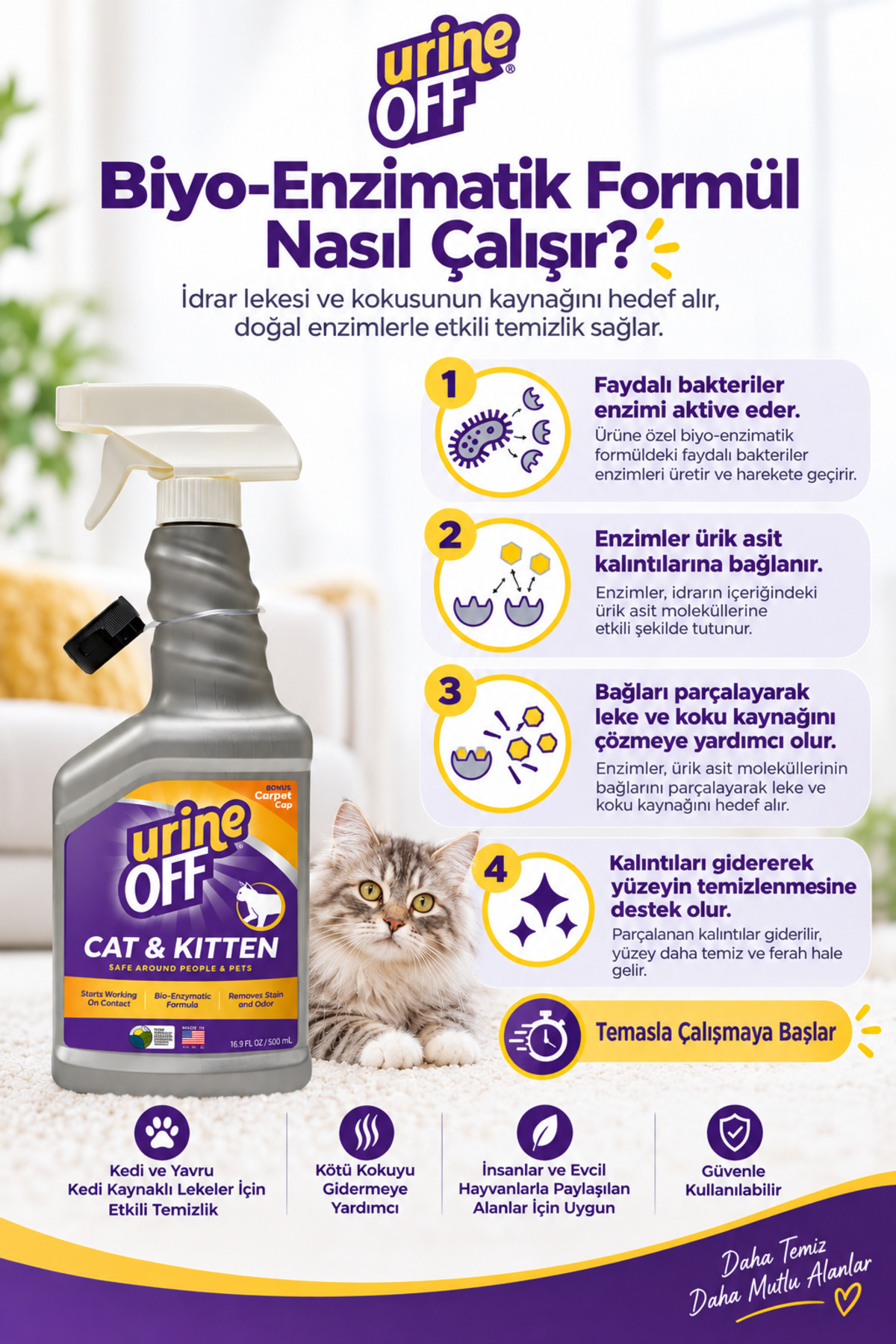 بوبر ادرار گربه اورین آف Urine Off، ۵۰۰ میلی‌لیتر