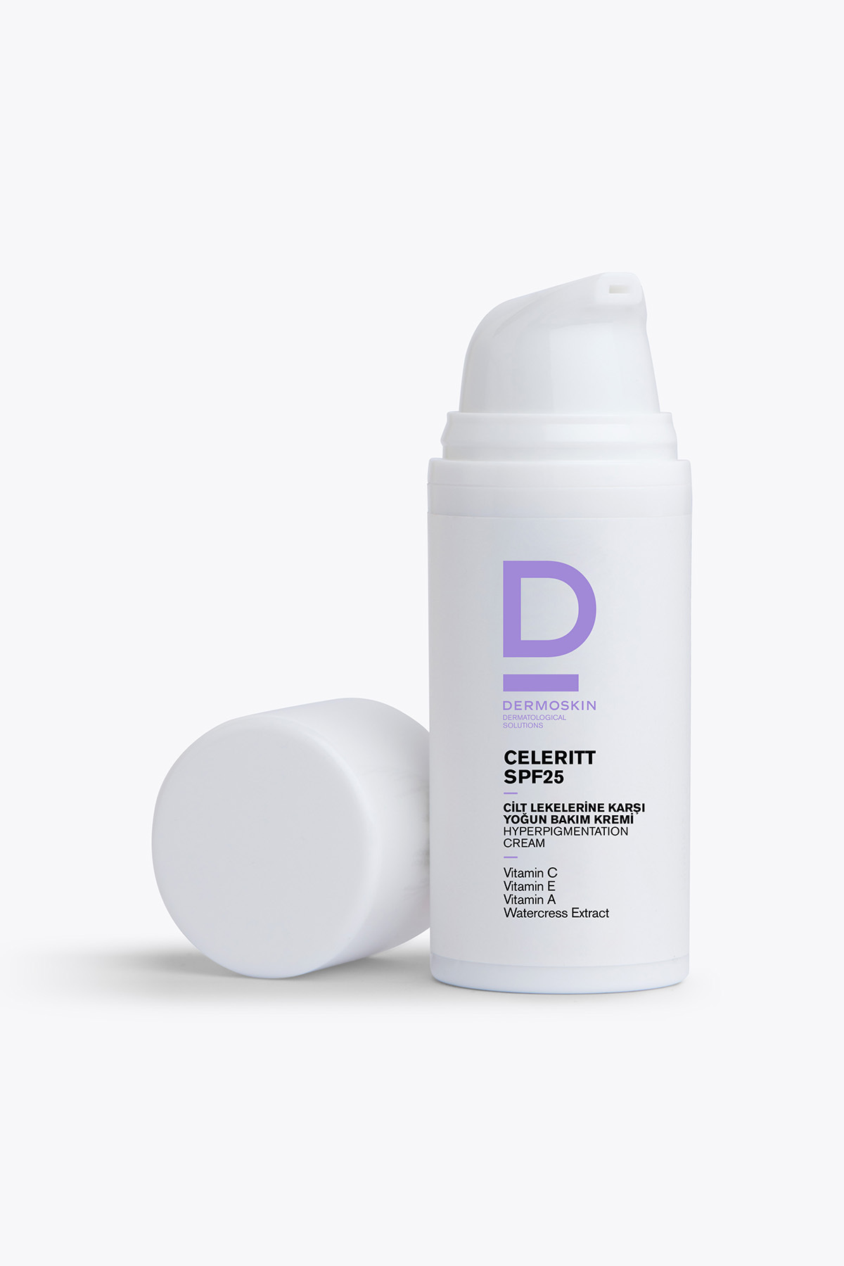 کرم ضد آفتاب و روشن کننده صورت Celeritt SPF 25 با ویتامین C حجم 30 میلی لیتر Dermoskin
