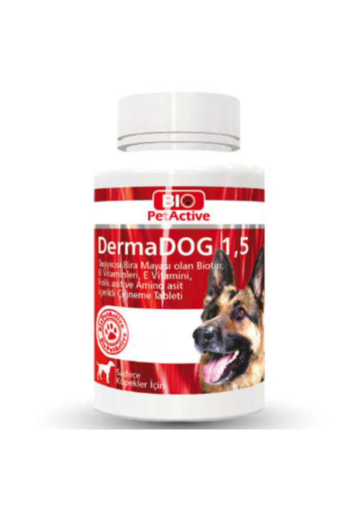 قرص سگ برای سلامت پوست و مو و پیشگیری از ریزش مو، بیو Bio، Pet Active Dermadog 1.5، ۱۰۰ عدد
