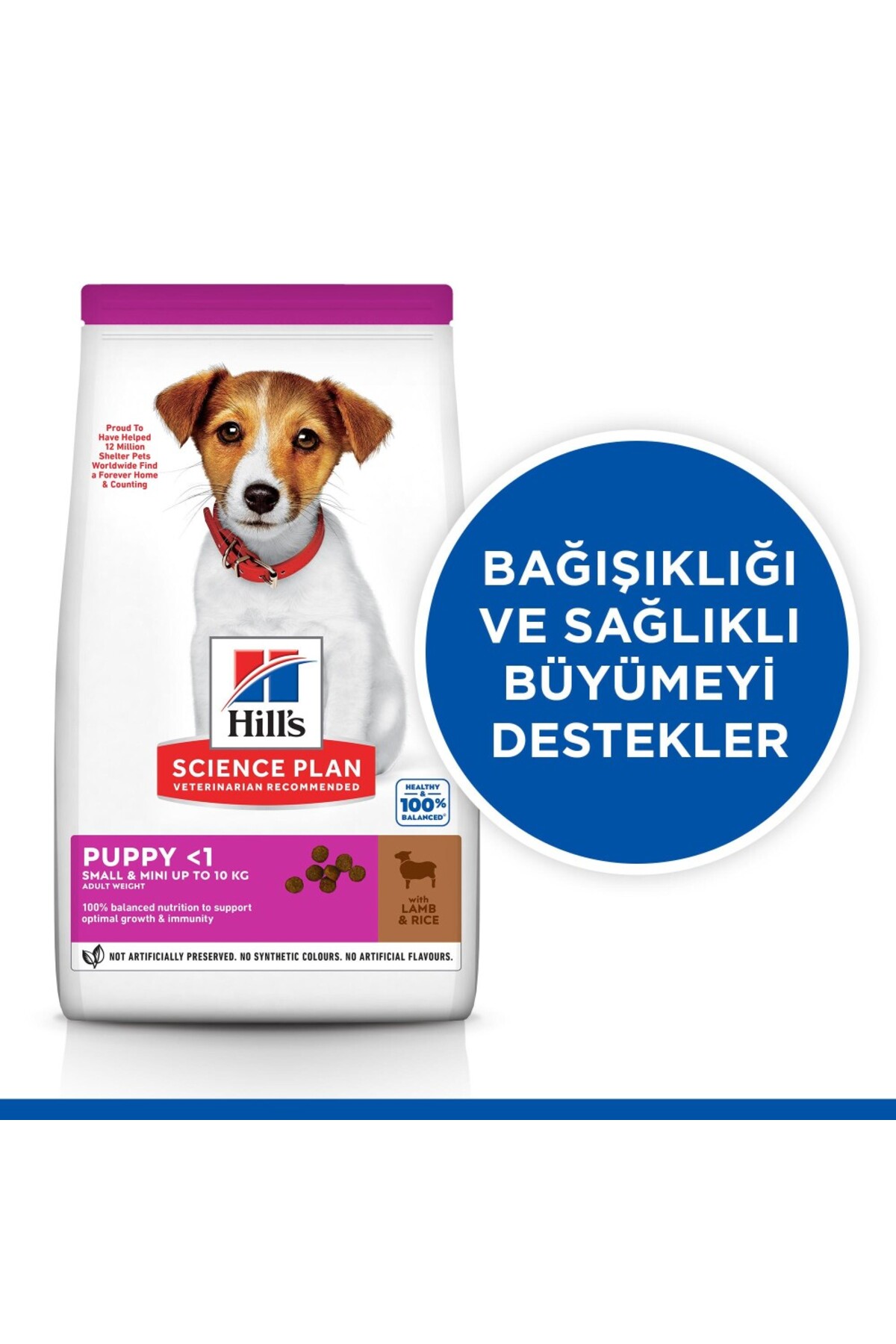 غذای خشک توله‌سگ نژاد کوچک و مینی هیلز Hill's Puppy Small & Mini با طعم بره، ۱+۵۰۰ گرم هدیه‌دار