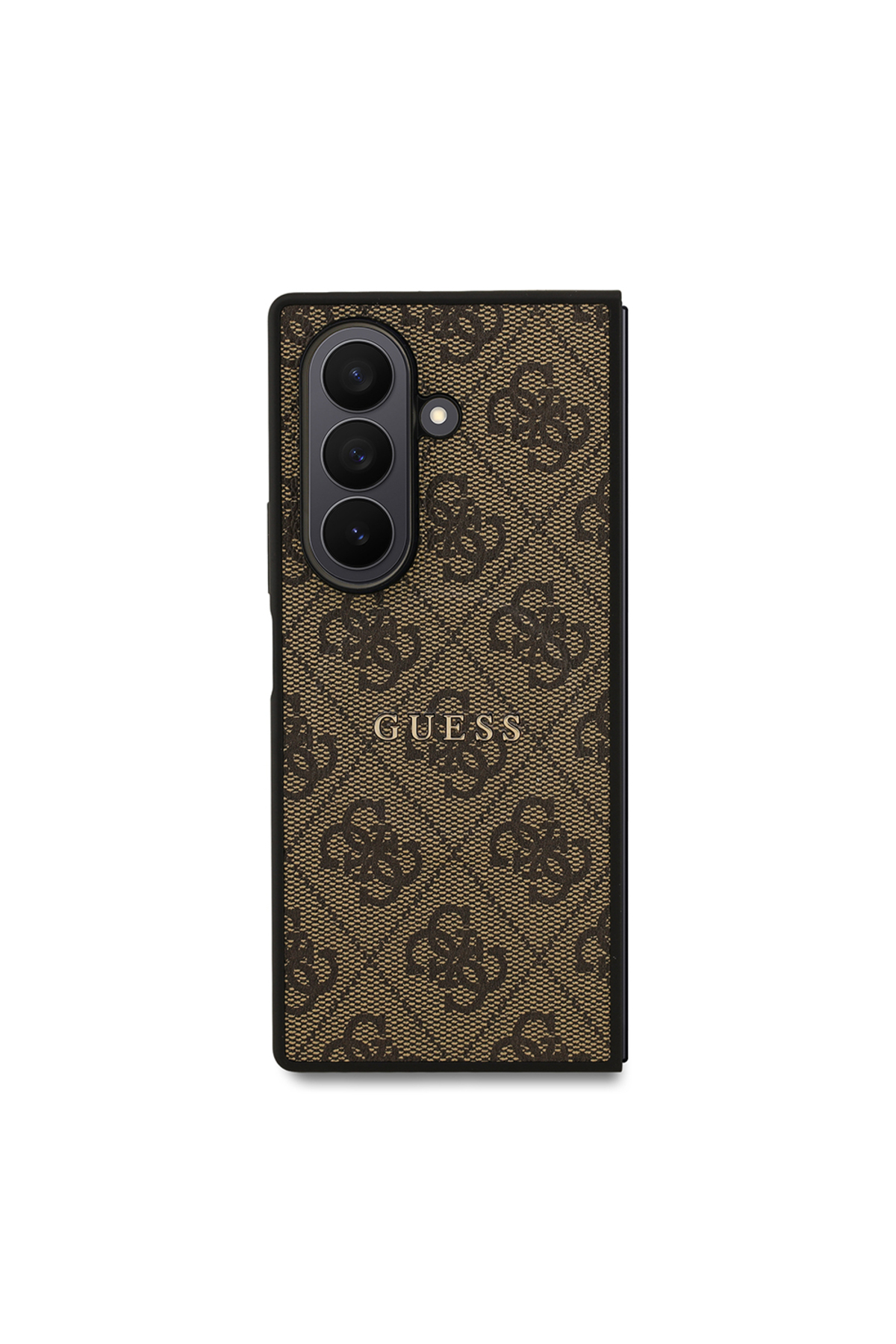 کاور و قاب سازگار GALAXY Z FOLD 7 دارای مجوز M SAFE ویژه الگوی 4G متن لوگو جلد قهوه ای اورجینال Guess