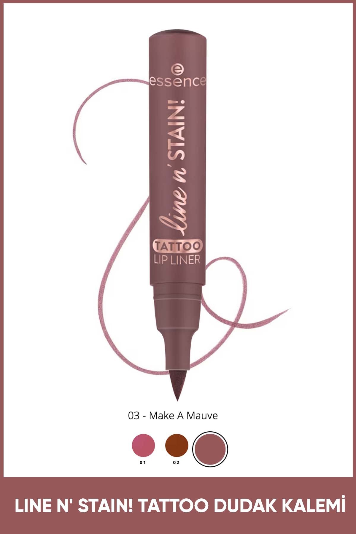 خط لب آرایشی مشکی مدل N' STAIN! شماره 03 اسنس Essence