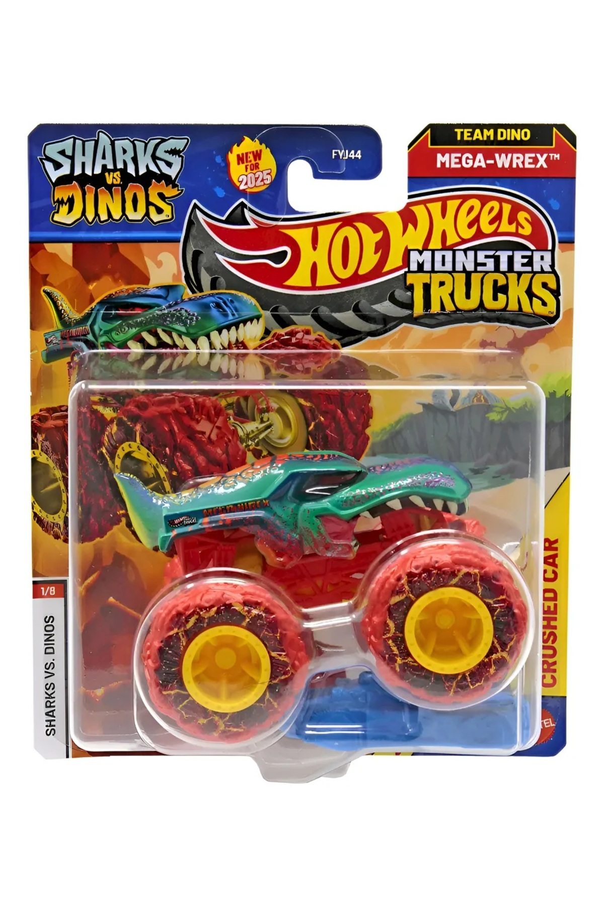 ماشین اسباب بازی MONSTER TRUCKS 1:64 CARS MEGA WREX DINOS TOY CAR JCD87 از ترکیه HOT WHEELS
