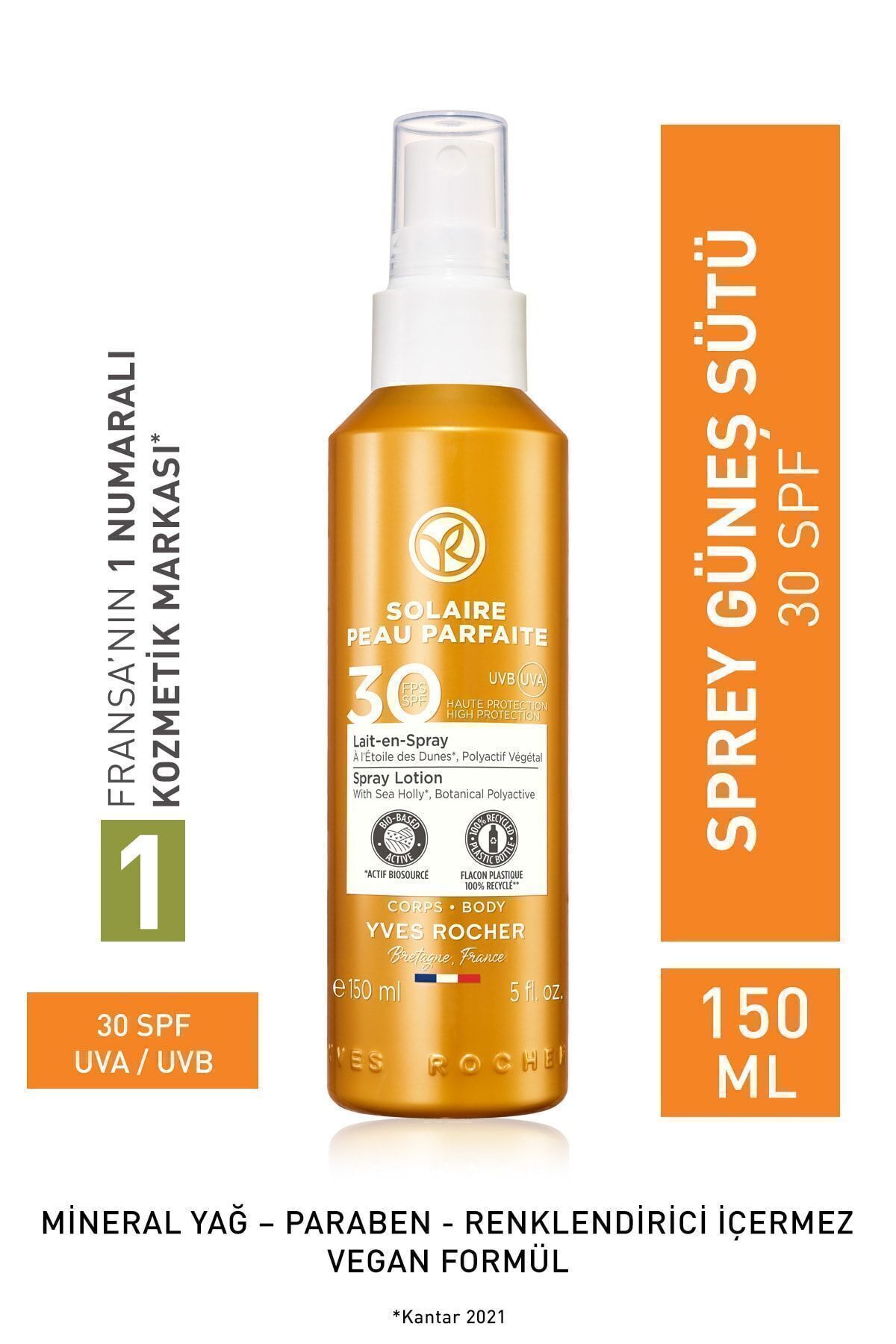 اسپری بدن ضد آفتاب SPF 30 سولر پو پروفکت 150 میلی لیتر ایوروشه Yves Rocher