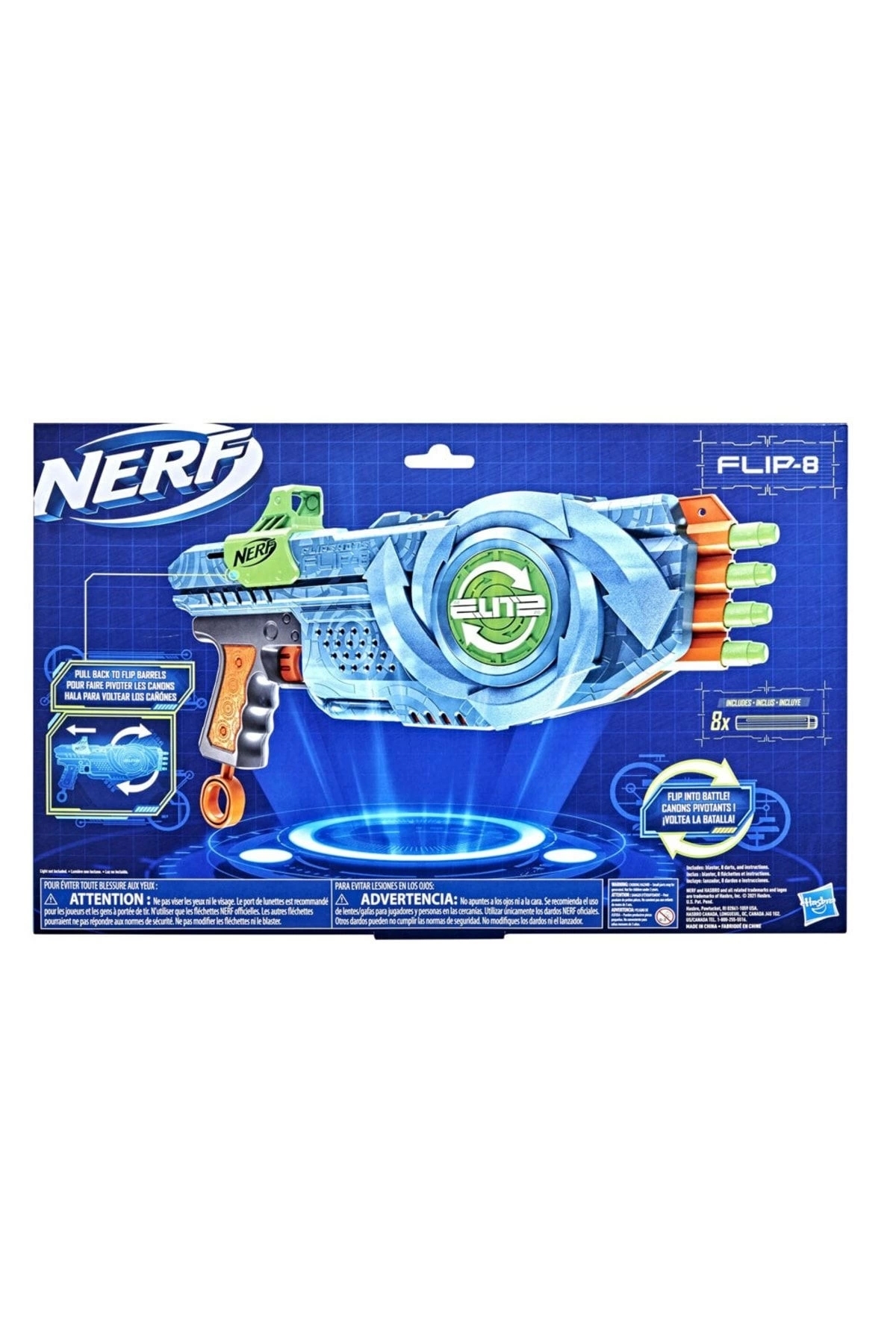 تفنگ های اسباب بازی و آب ELITE 2.0 FLIPSHOTS FLIP8 DART PISTOL F2549 نرف اورجینال Nerf
