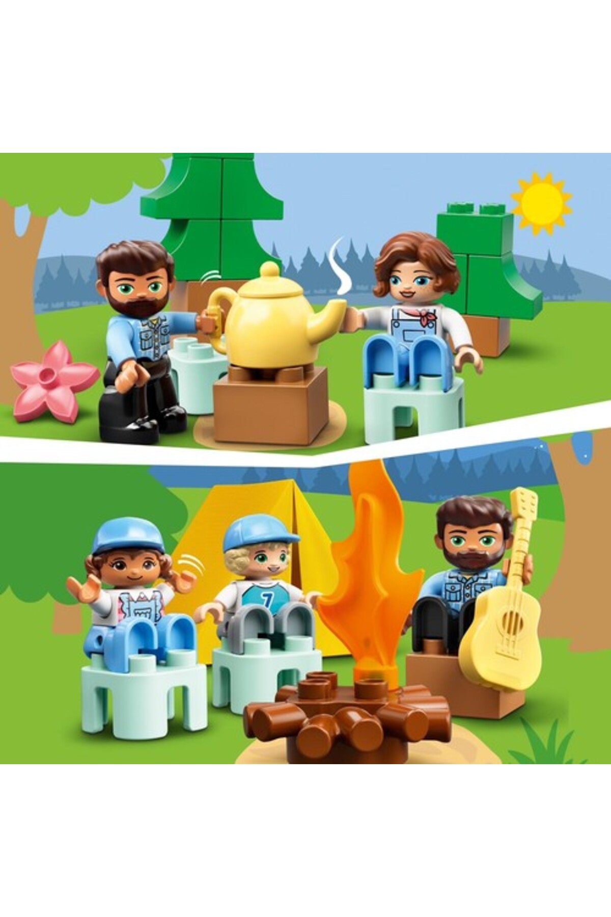 لگو و اسباب بازی های ساخت محور DUPLO TOWN FAMILY CARAVAN ADVENTURE 10946 مجموعه ساختمان خلاقانه با موضوع کمپینگ 30 قطعه از ترکیه LEGO