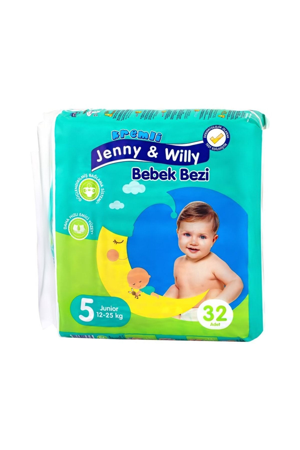 پوشک بچه وگان سایز 5 12 25 کیلویی 32 عدد اورجینال Jenny &amp; Willy