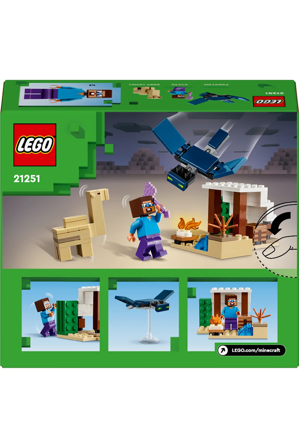 لگو و اسباب بازی های ساخت محور ® MINECRAFT® STEVE'S DESERT EXPEDITION 21251 مجموعه ساختمانی خلاقانه برای کودکان 6 سال به بالا 75P از ترکیه MASKOETİCARET