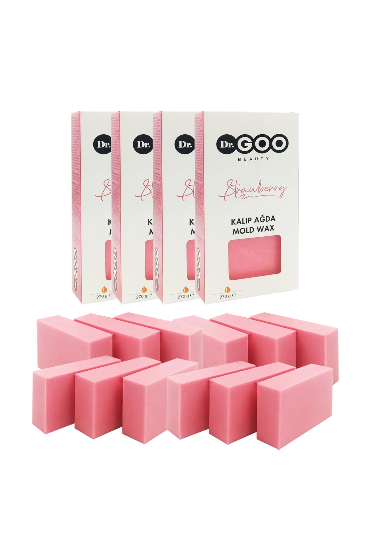 موم 4 عددی با طعم توت فرنگی 1080 گرم برای اپیلاسیون و حذف مو Dr. Goo Beauty