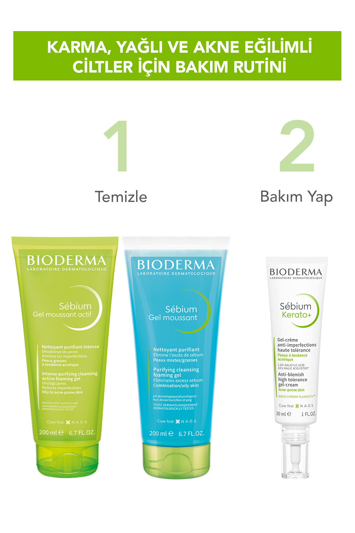 فومینگ ژل شستشو پوست چرب مدل موسانت اکتیو با حجم  ۲۰۰ میل بایودرما Bioderma