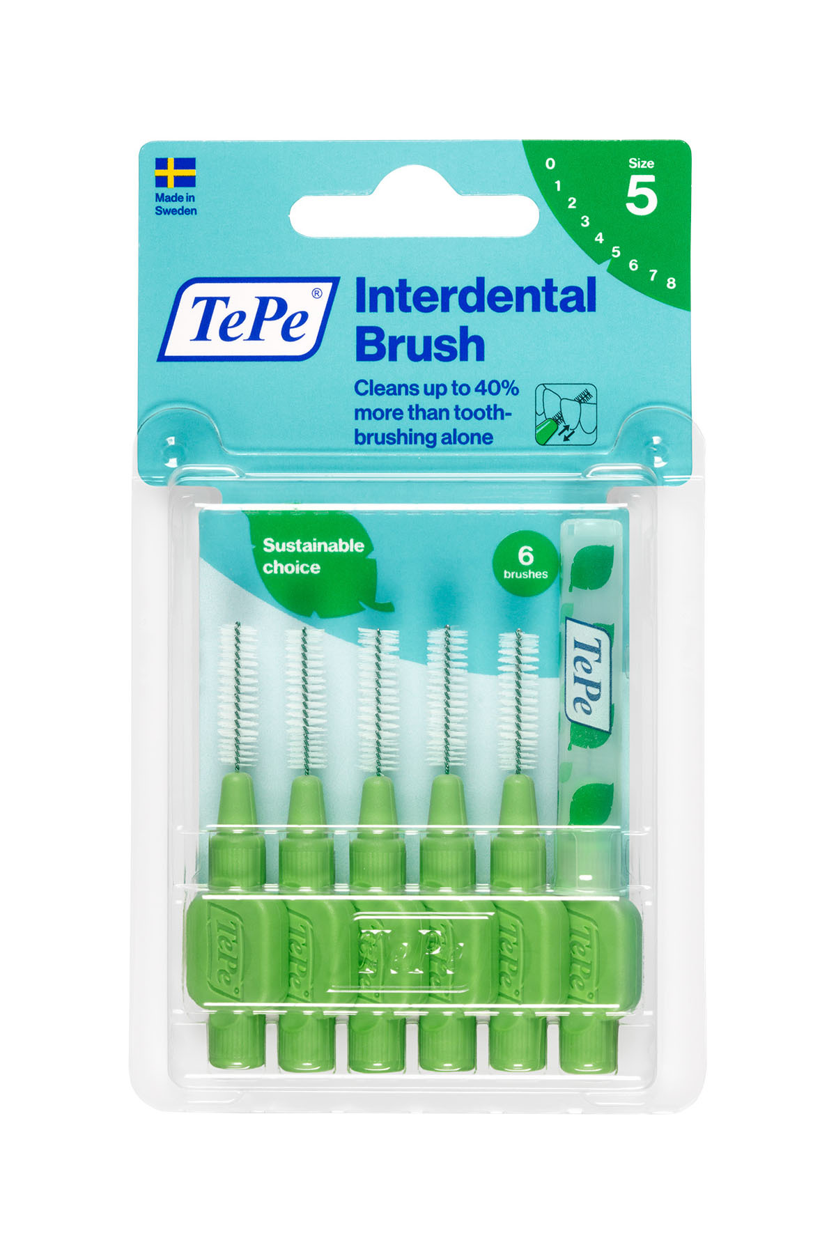 مسواک دستی BLISTER INTERFACE BRUSH 6 PACK GREEN TePe