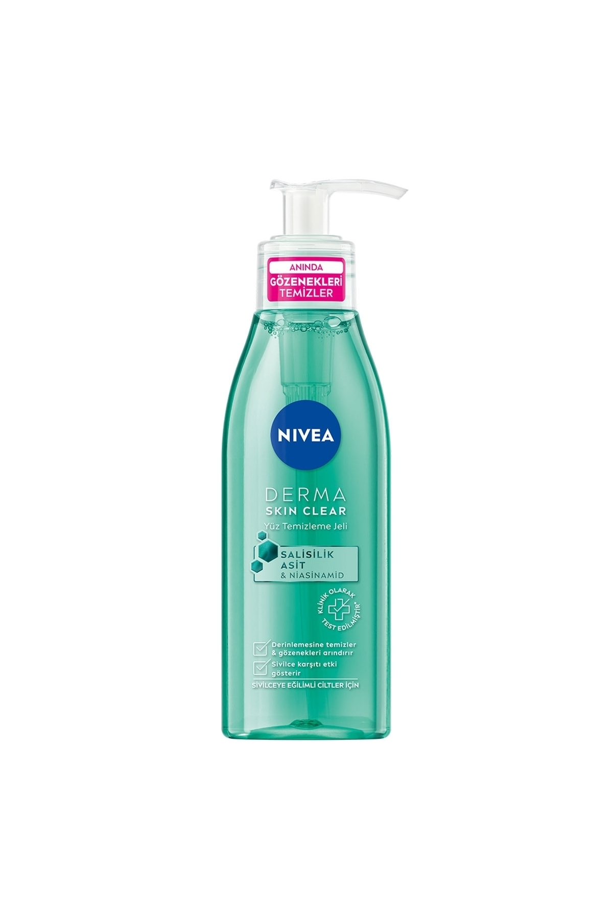 NIVEA ژل تمیزکننده صورتی Derma Skin Clear با حجم 150 میلی لیتر