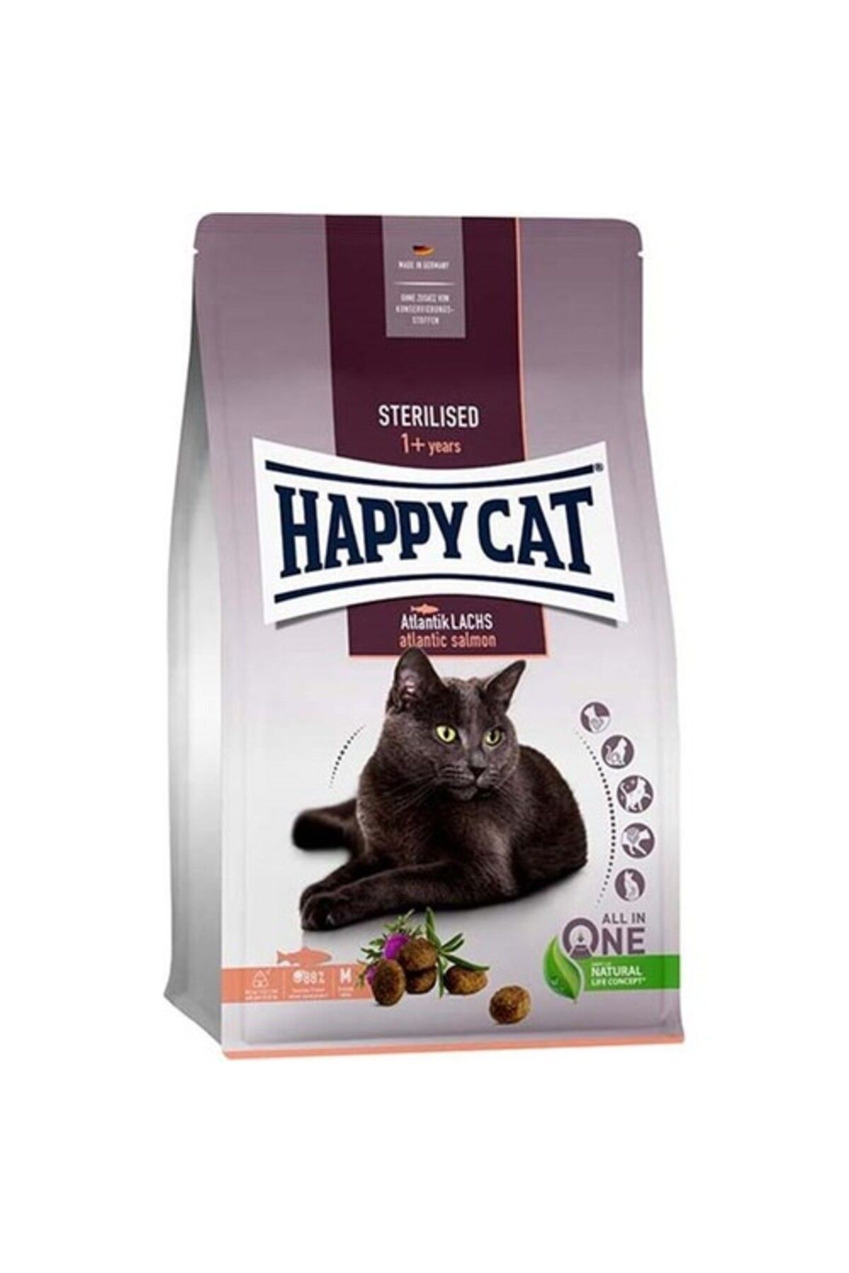 غذای خشک گربه عقیم‌شده با سالمون هپی کت Happy Cat، ۱۰ کیلوگرم