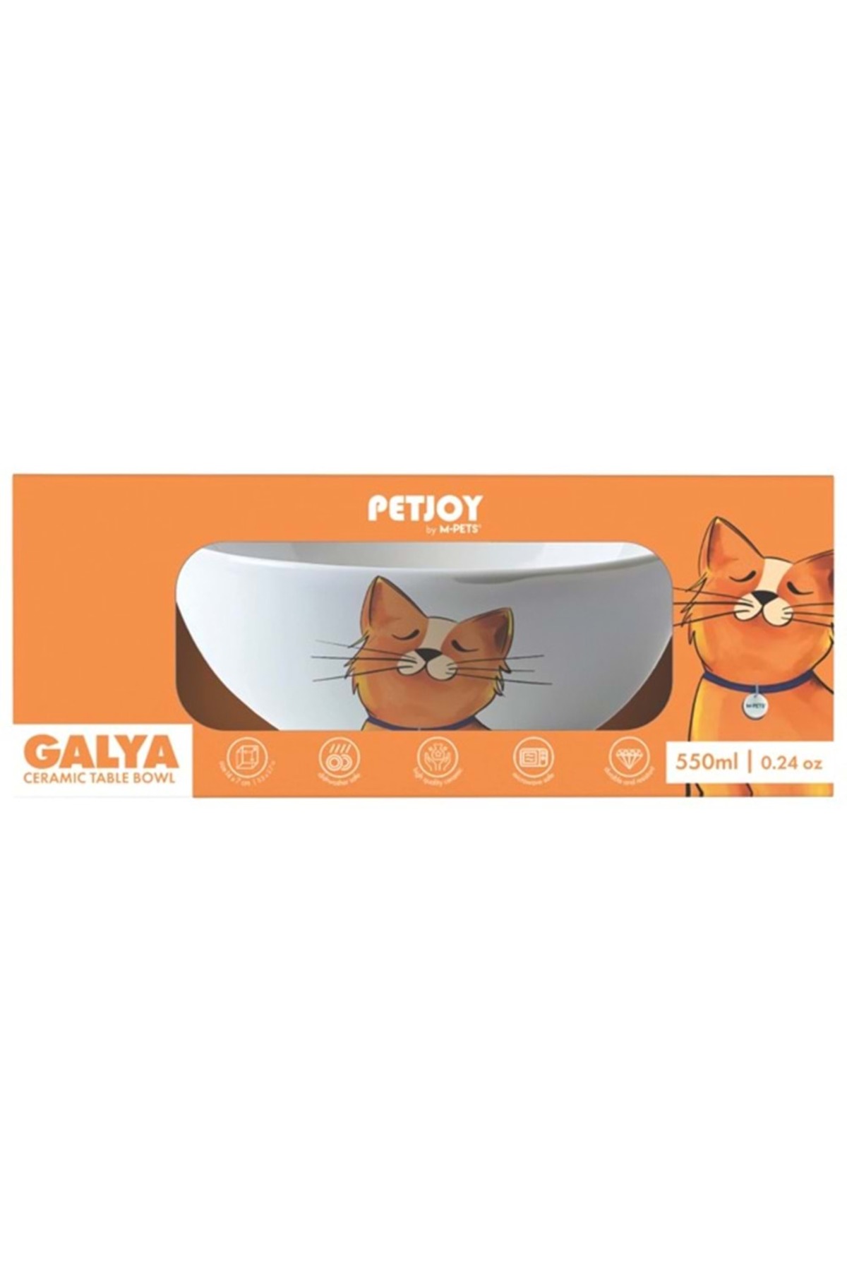 ظرف غذای سرامیکی گربه و سگ ام‌پتس M-PETS GALYA، ۵۵۰ میلی‌لیتر، چندرنگ