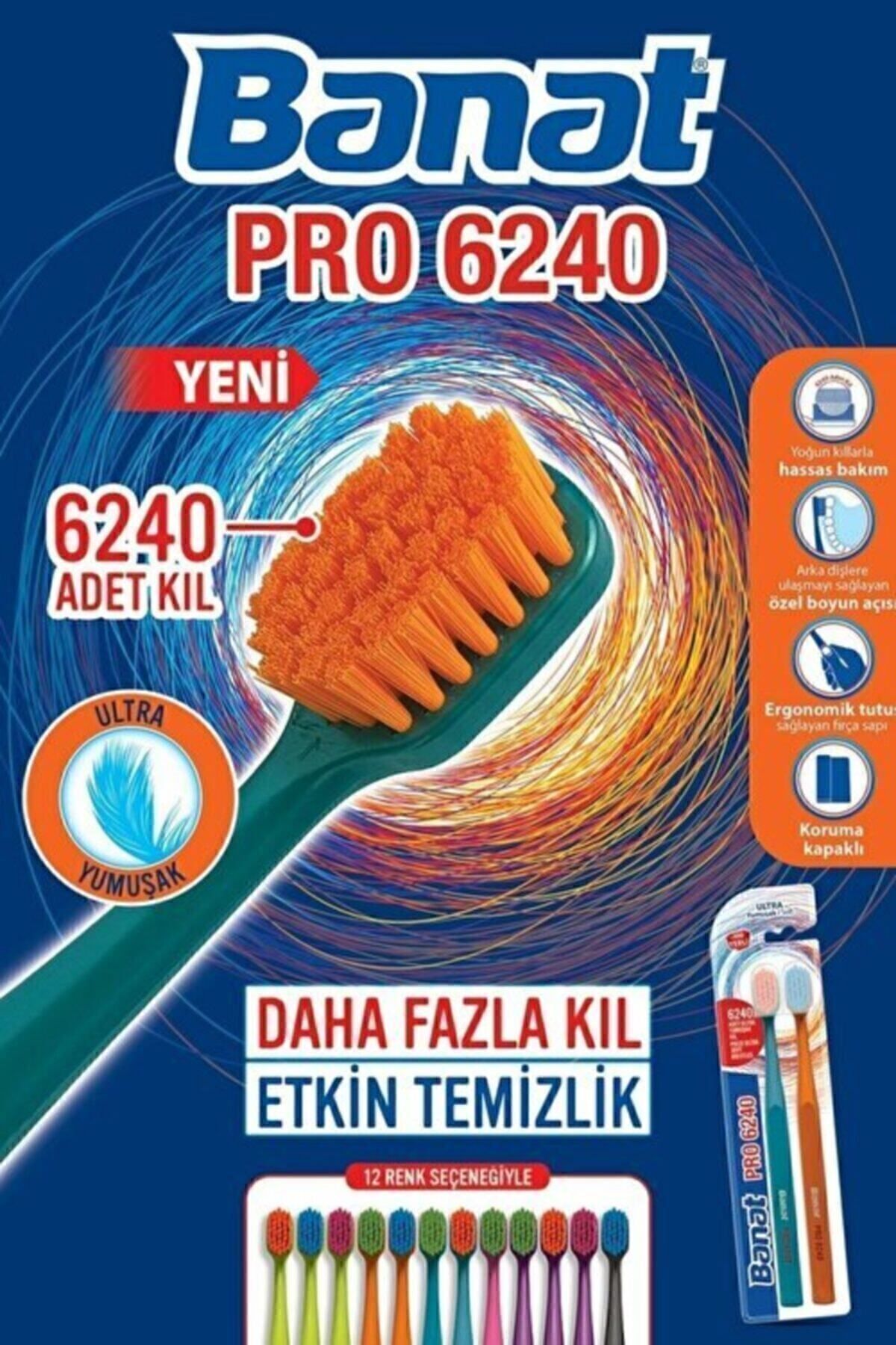 مسواک دستی فوق نرم 4 عددی مدل Pro 6240 Banat